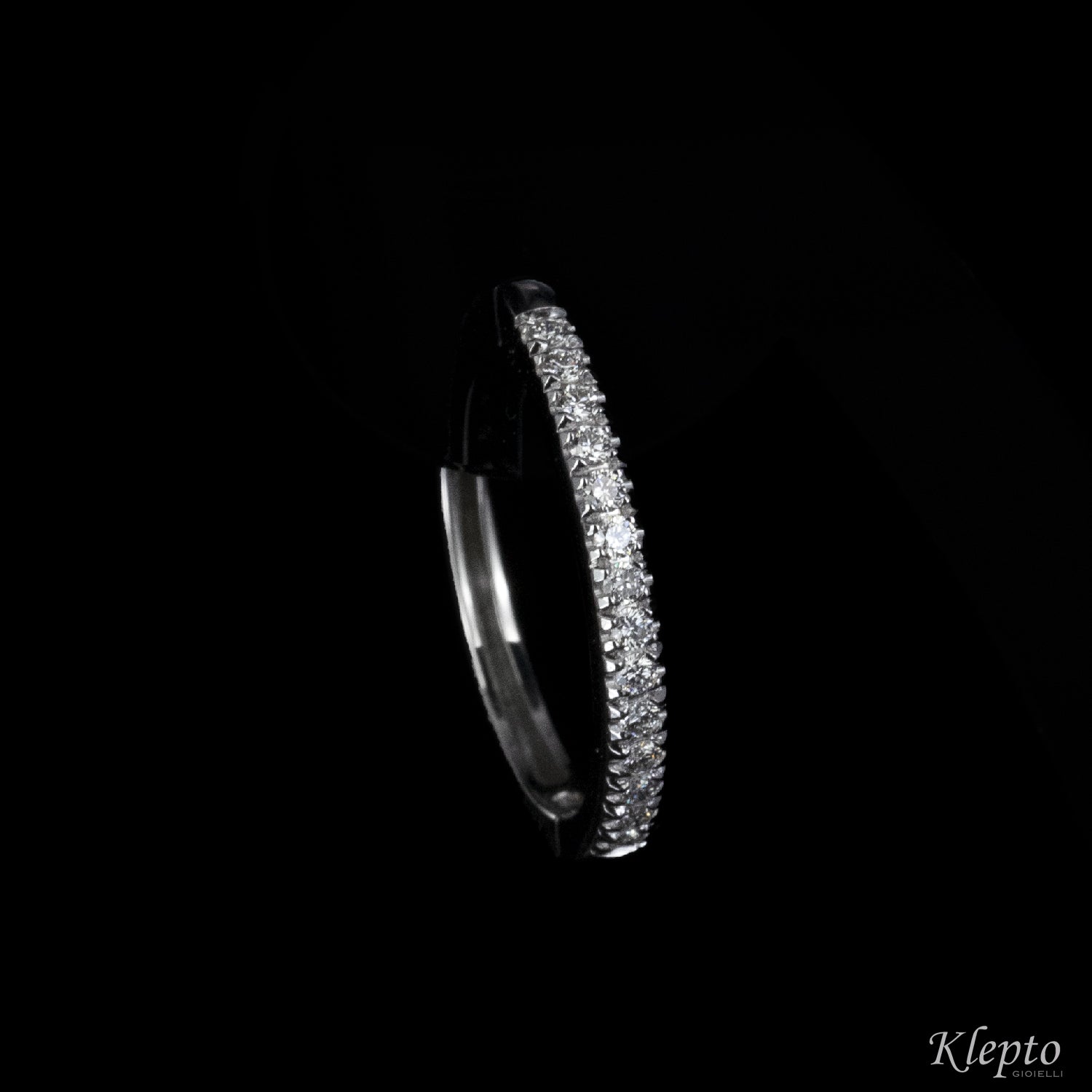 White gold hoop earrings with diamonds