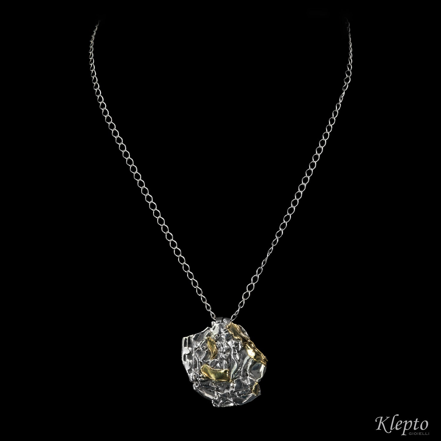 Pendant in Silnova® Silver and yellow gold