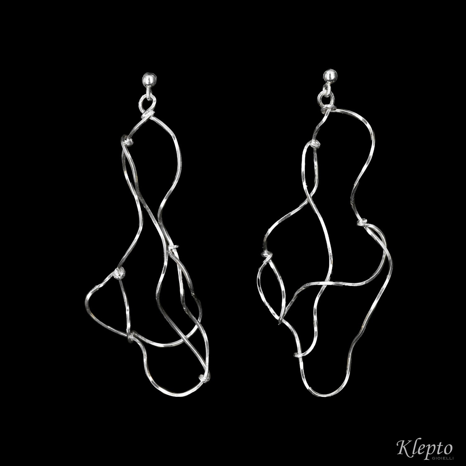 Silver Silnova® earrings with braided wire