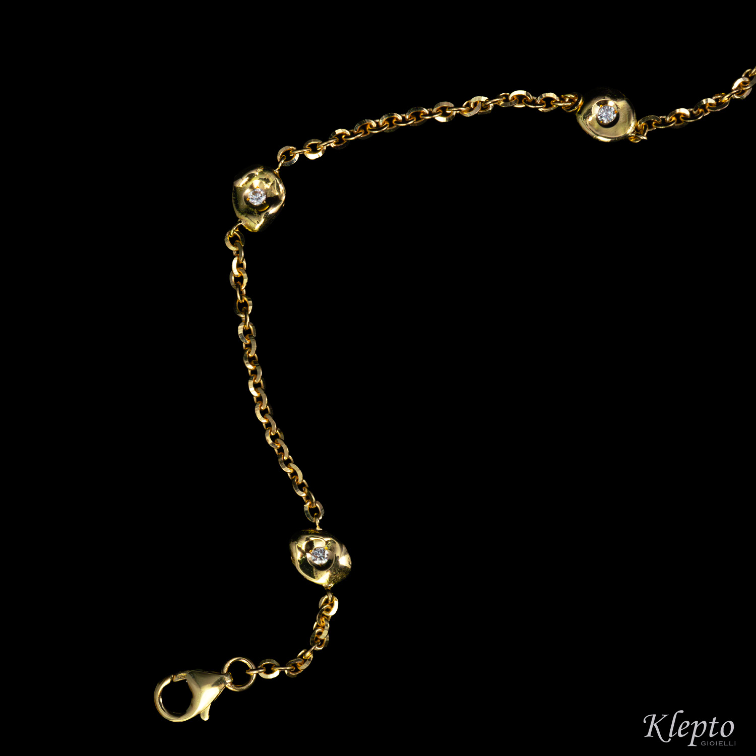 Yellow Gold Bracelet with Diamonds "Pepita"