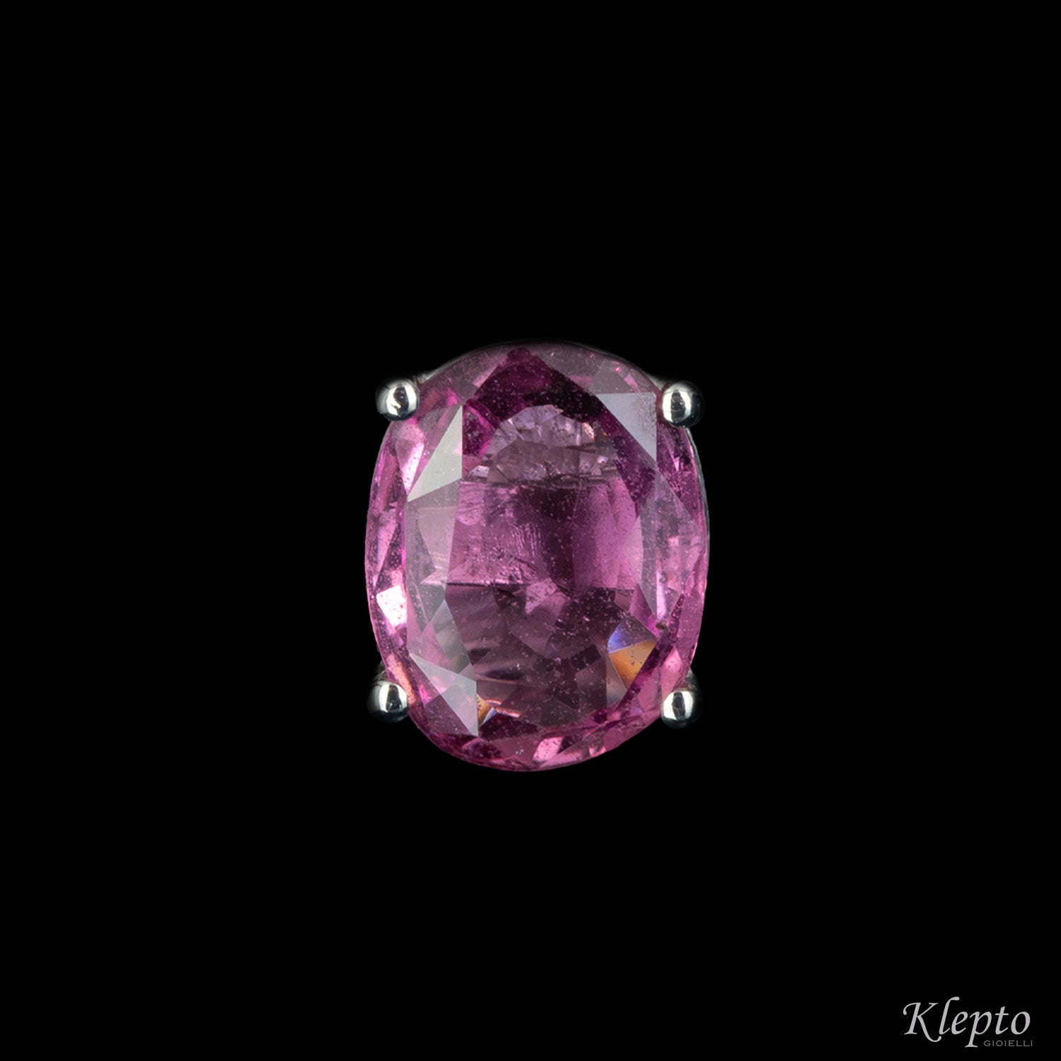 White gold lobe earrings with Tourmalines
