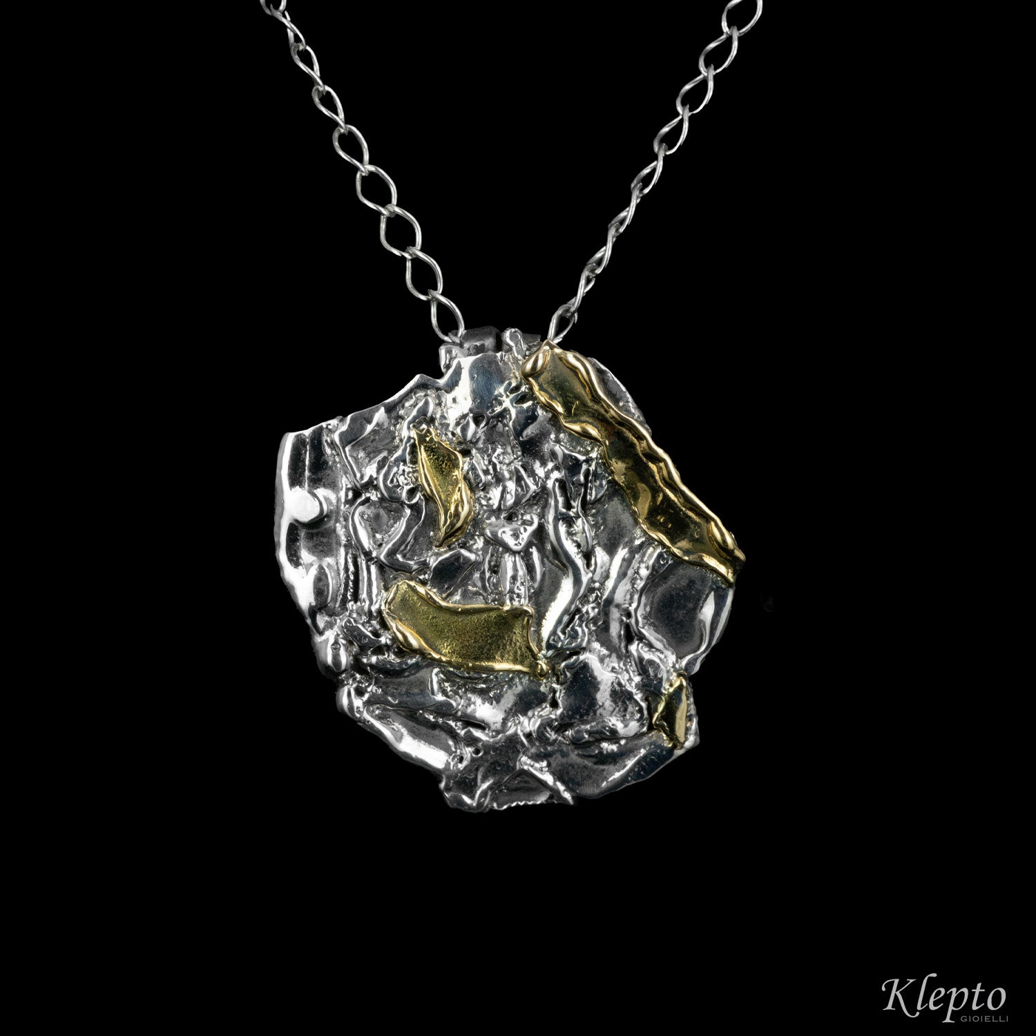 Pendant in Silnova® Silver and yellow gold