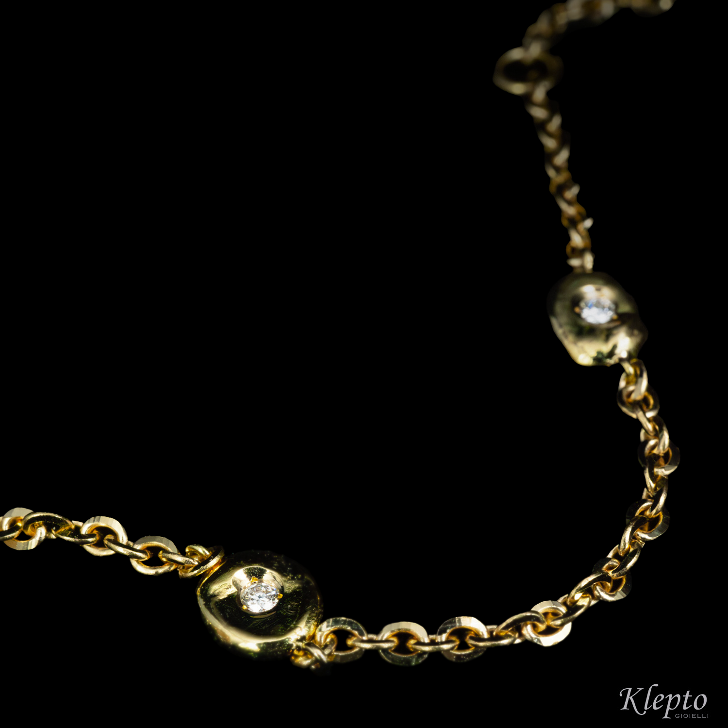 Yellow Gold Bracelet with Diamonds "Pepita"