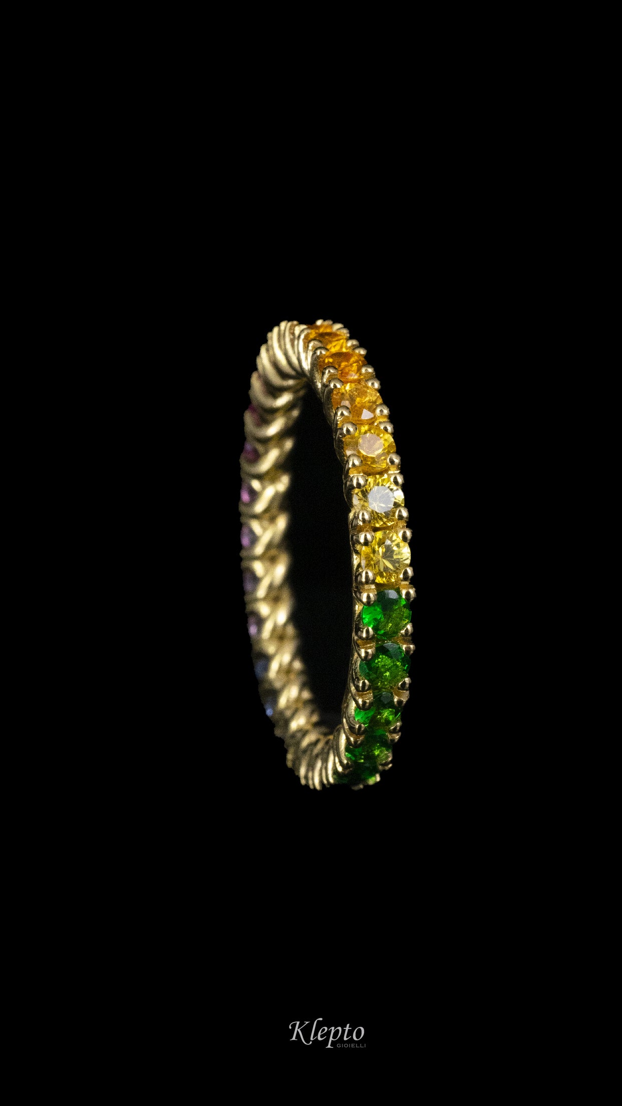 Small Rainbow Yellow Gold Infinity