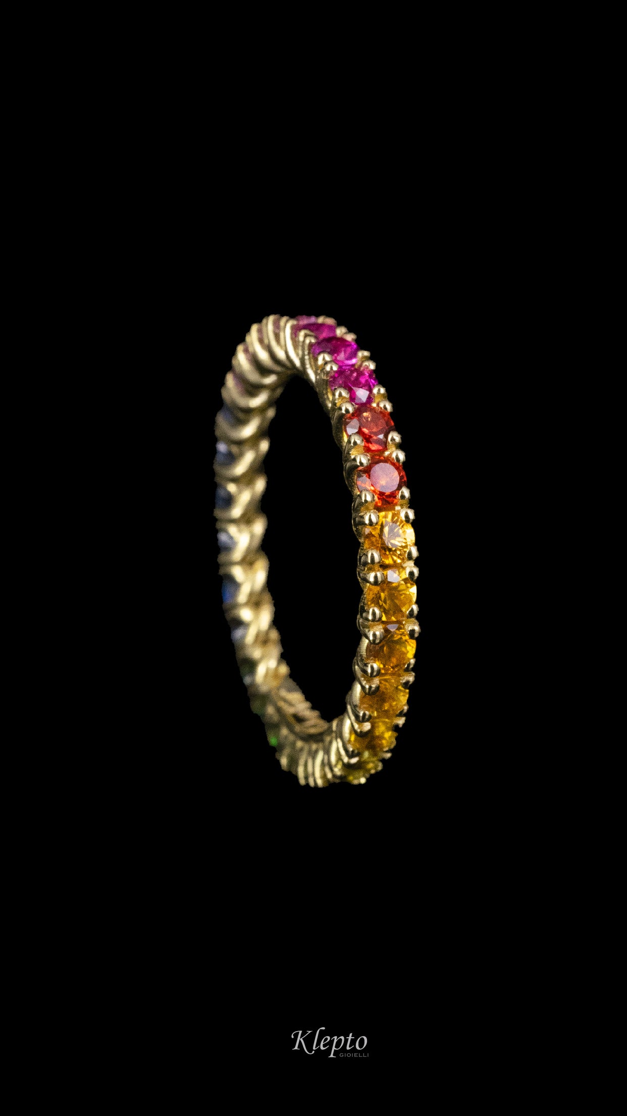 Small Rainbow Yellow Gold Infinity