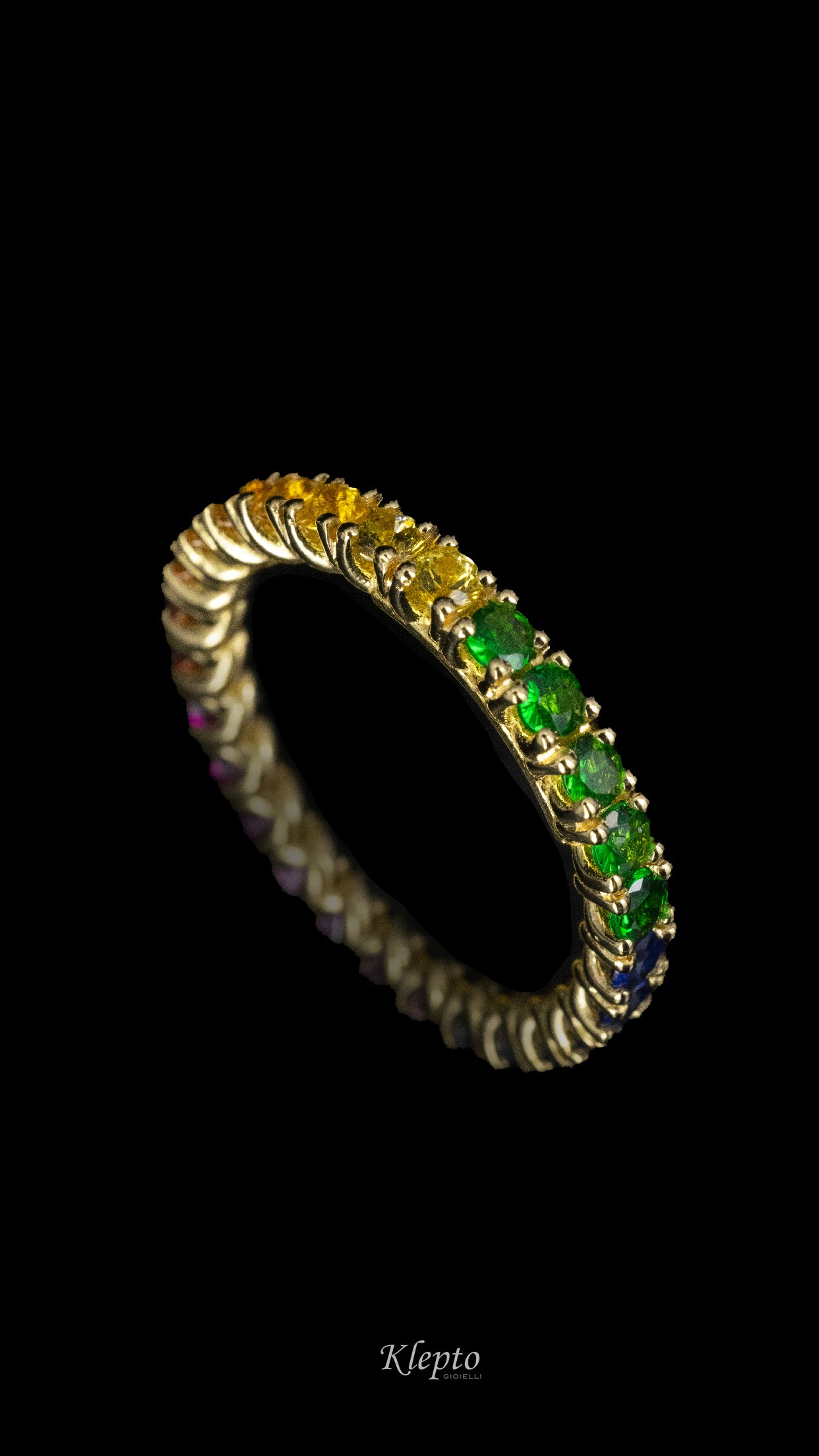 Small Rainbow Yellow Gold Infinity