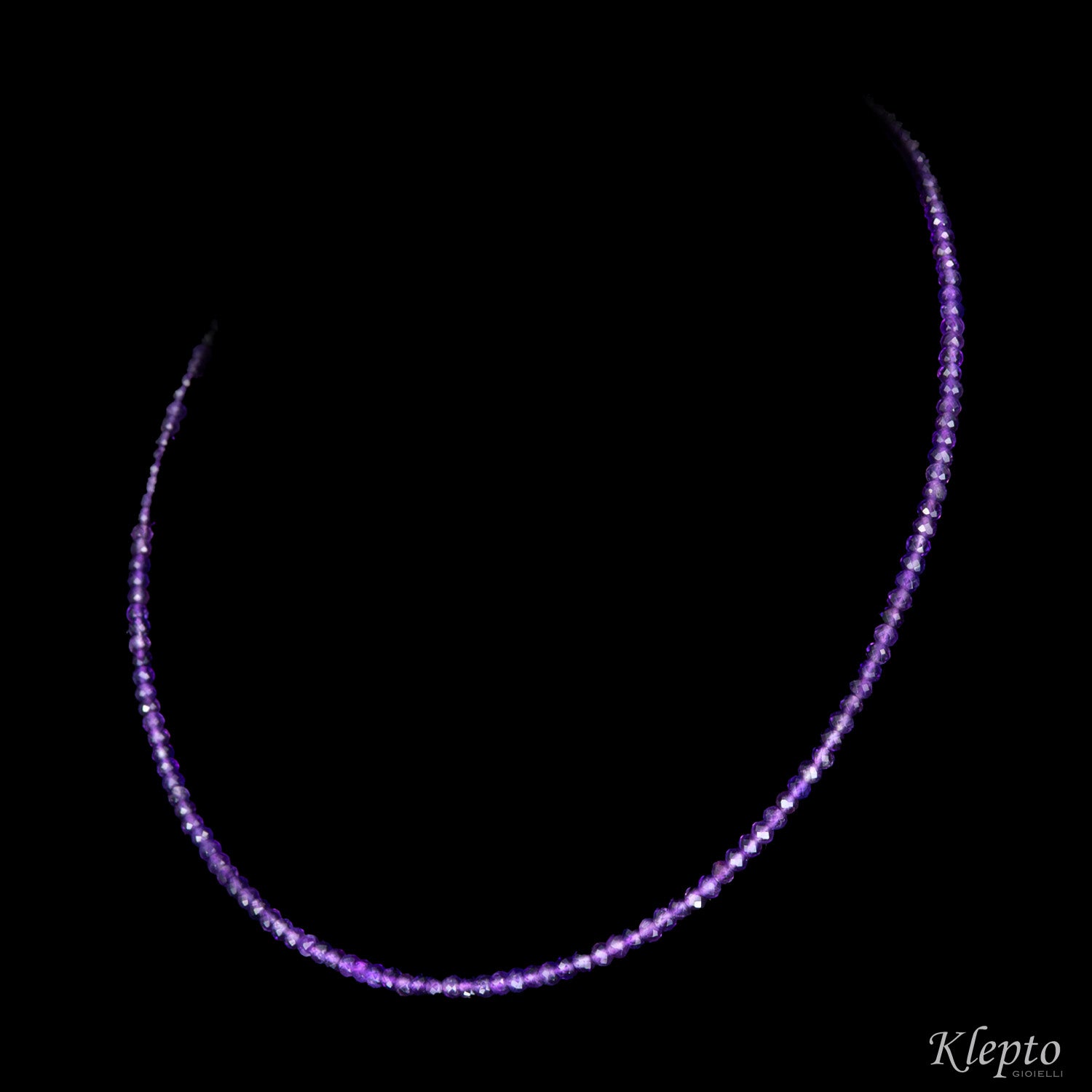 Yellow gold choker necklace with Amethyst