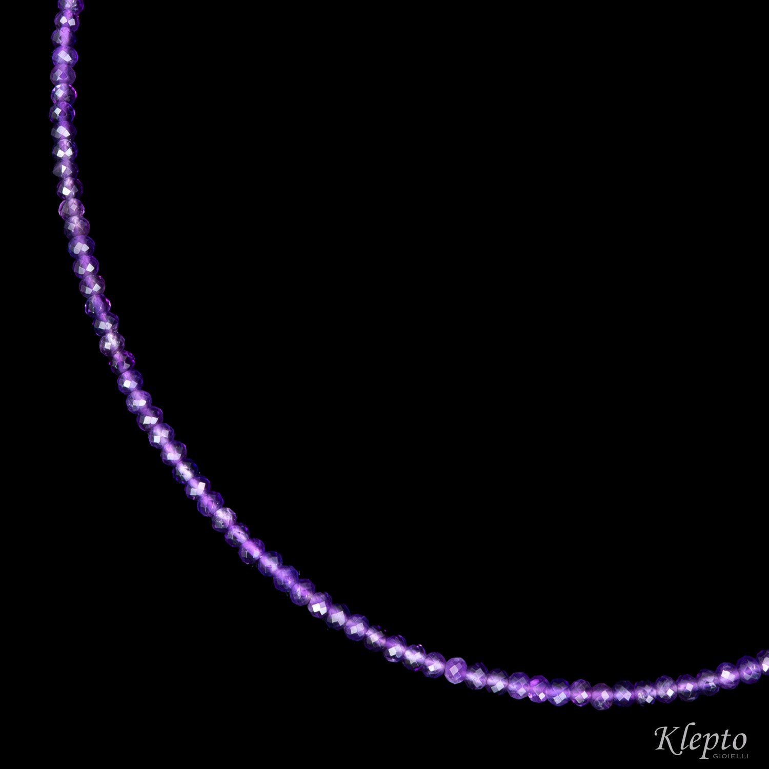 Yellow gold choker necklace with Amethyst