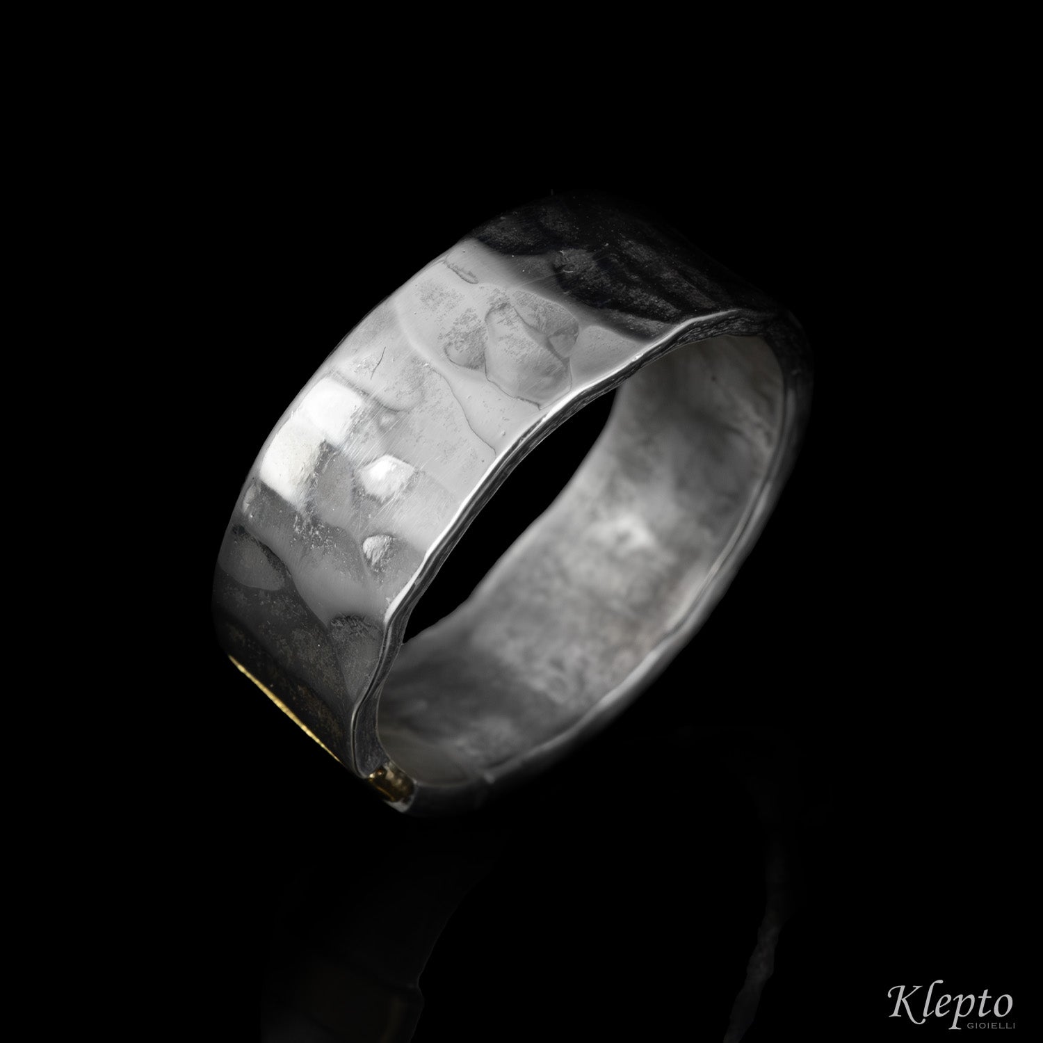 Silnova® Silver ring with yellow gold details