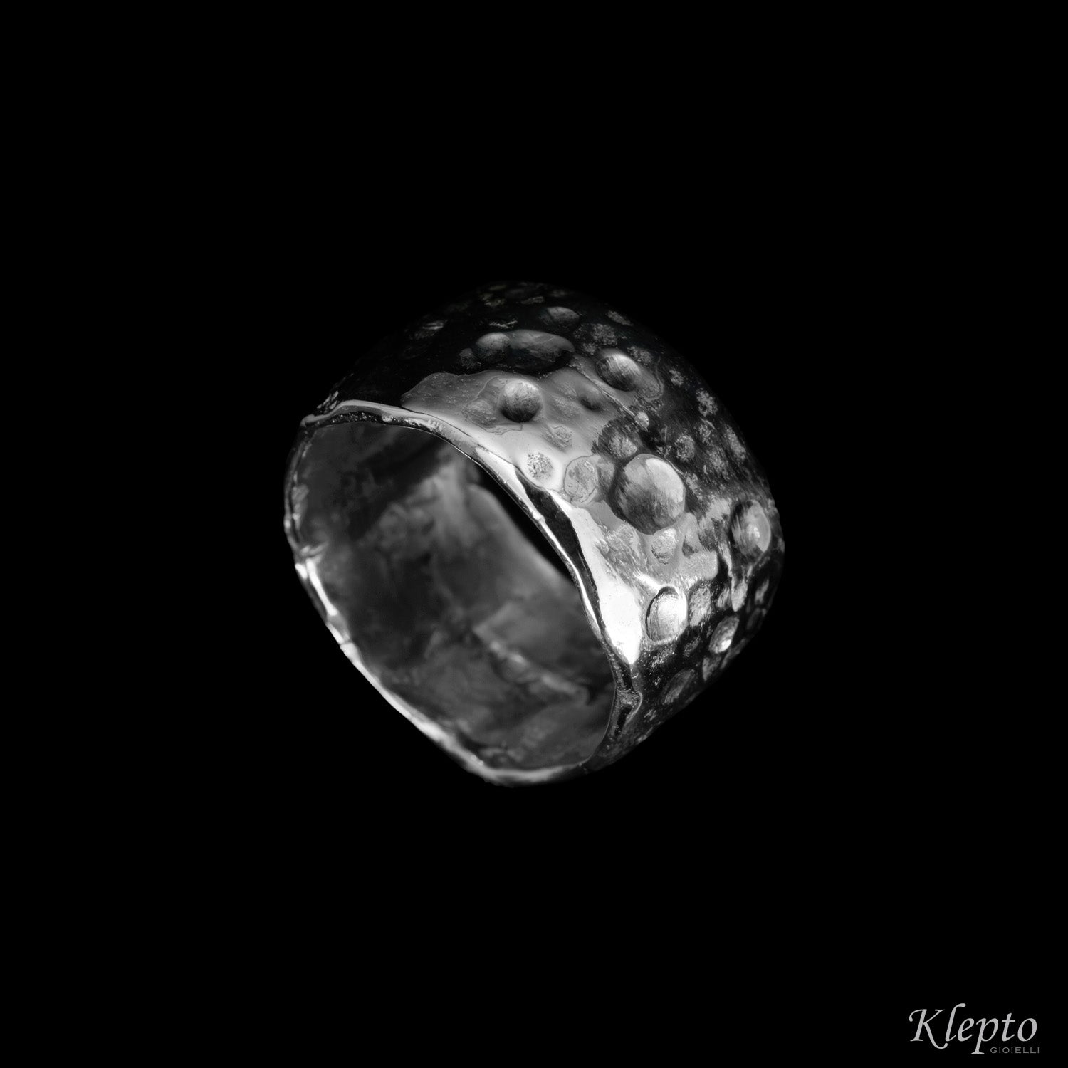 Hammered Silnova® Silver ring
