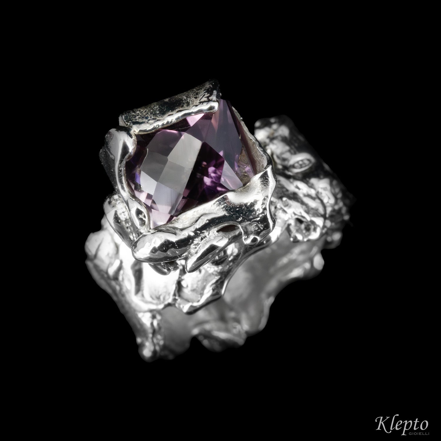 Silver ring Silnova® with Amethyst