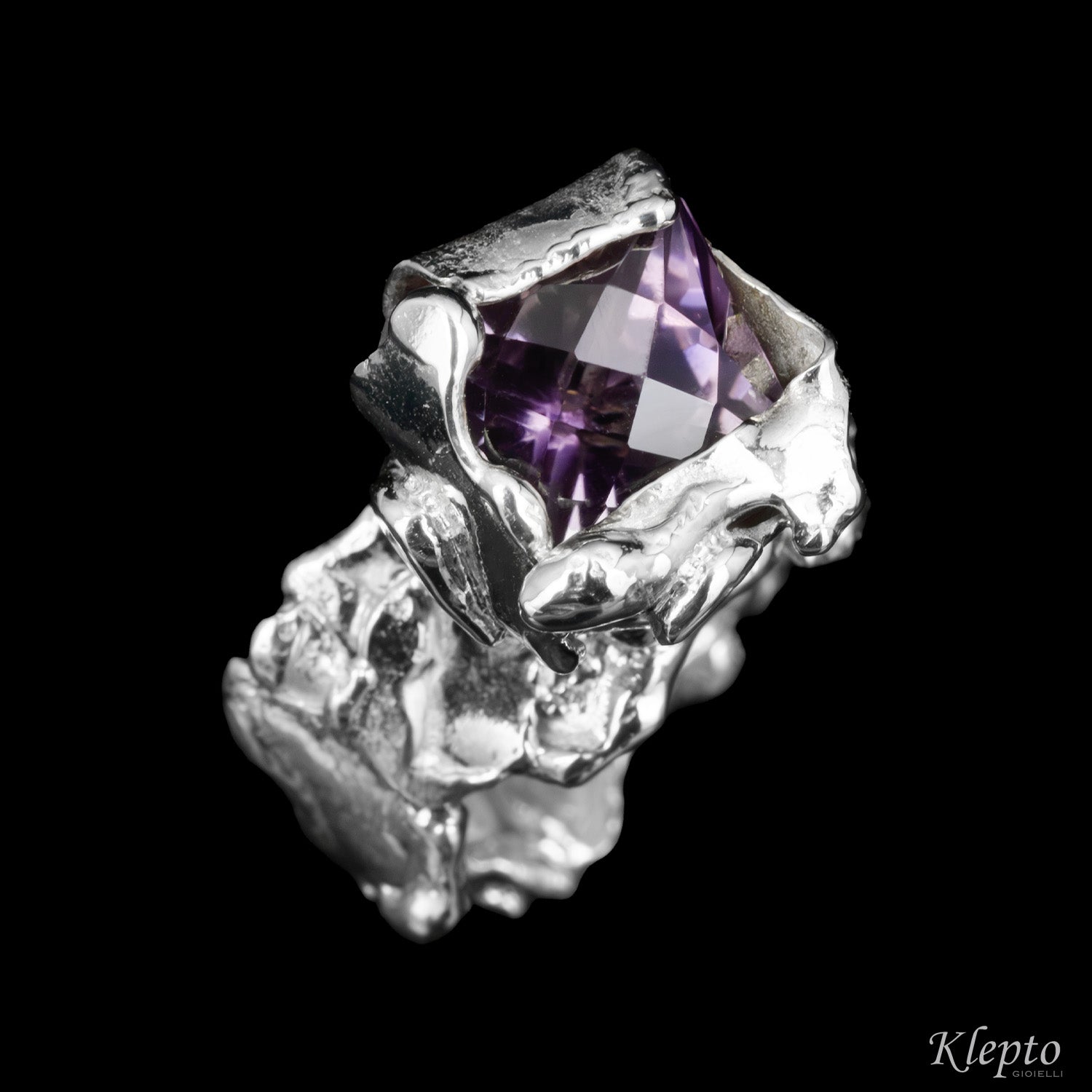 Silver ring Silnova® with Amethyst