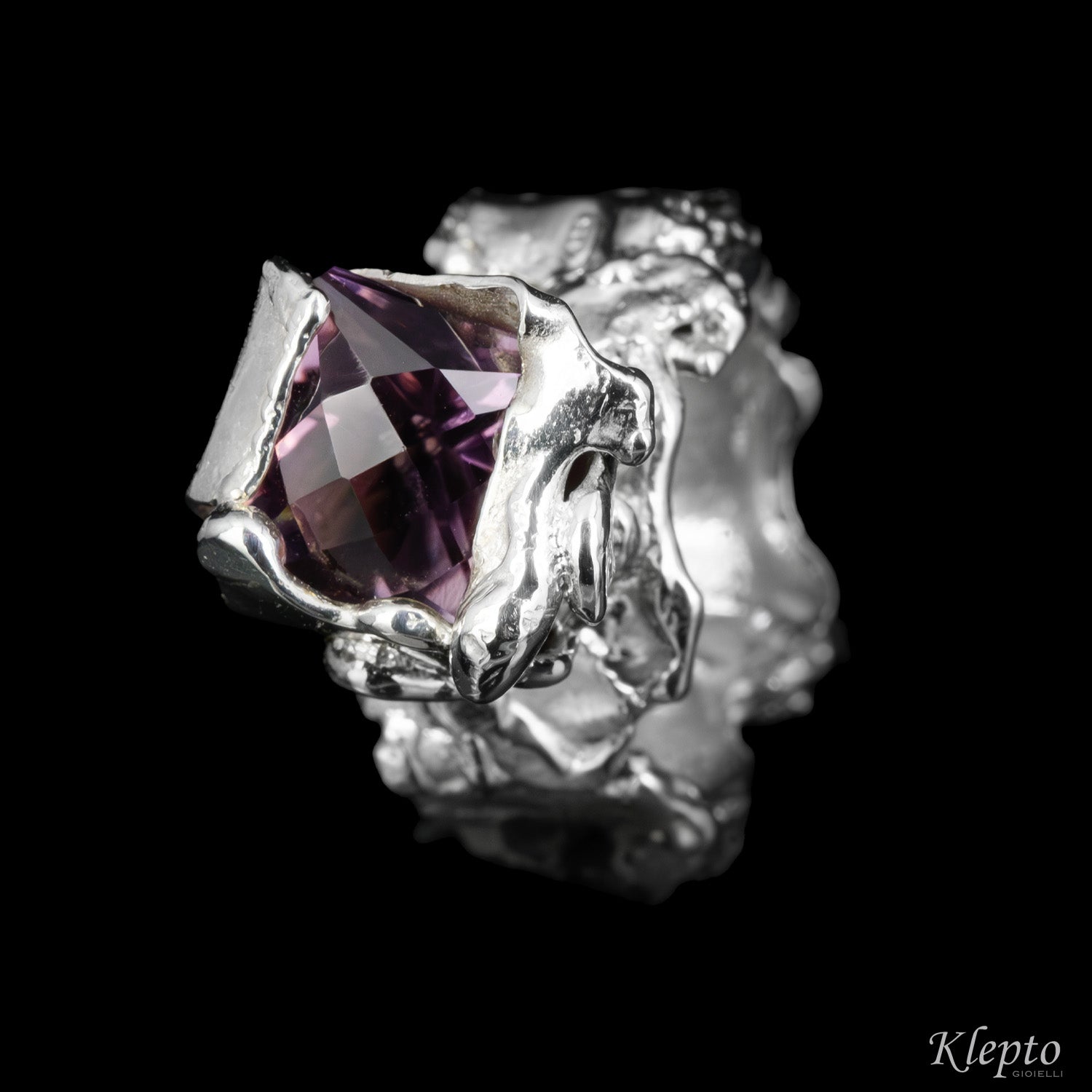 Silver ring Silnova® with Amethyst