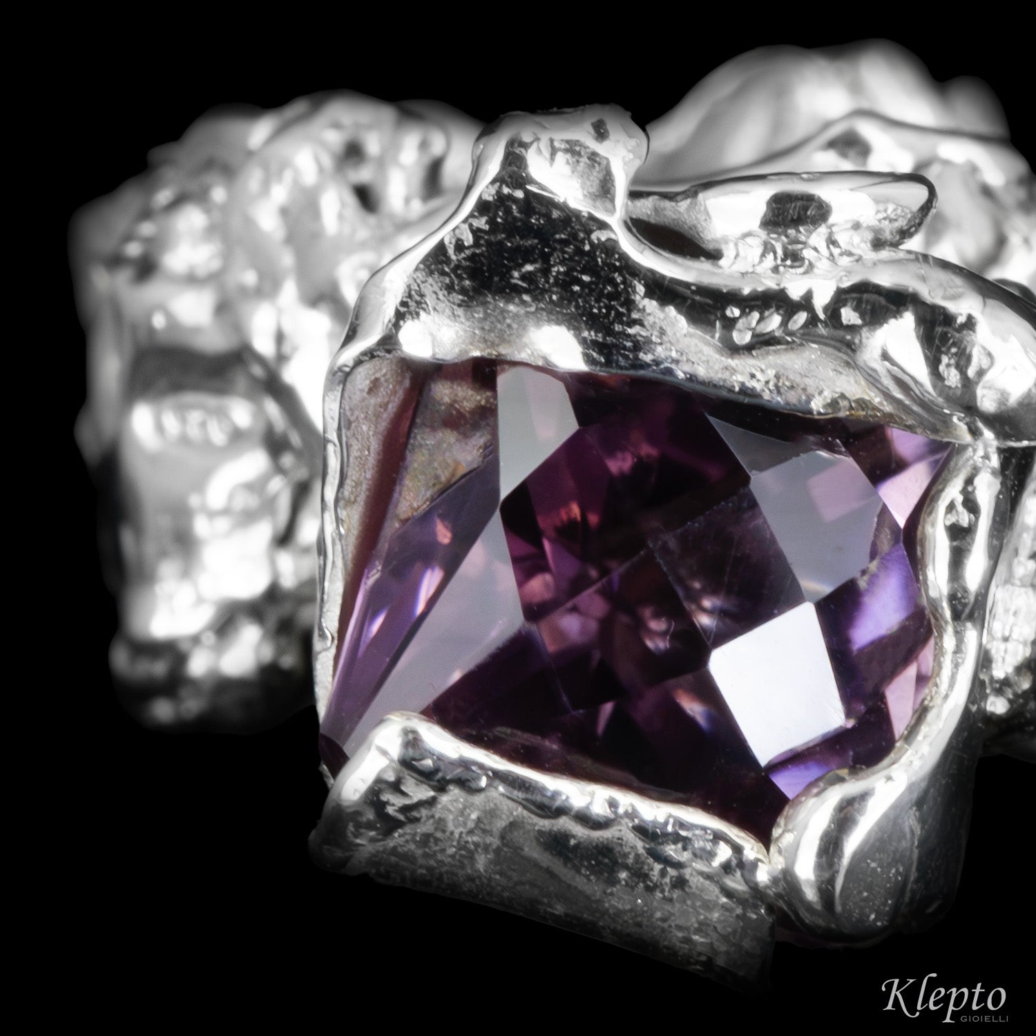 Silver ring Silnova® with Amethyst