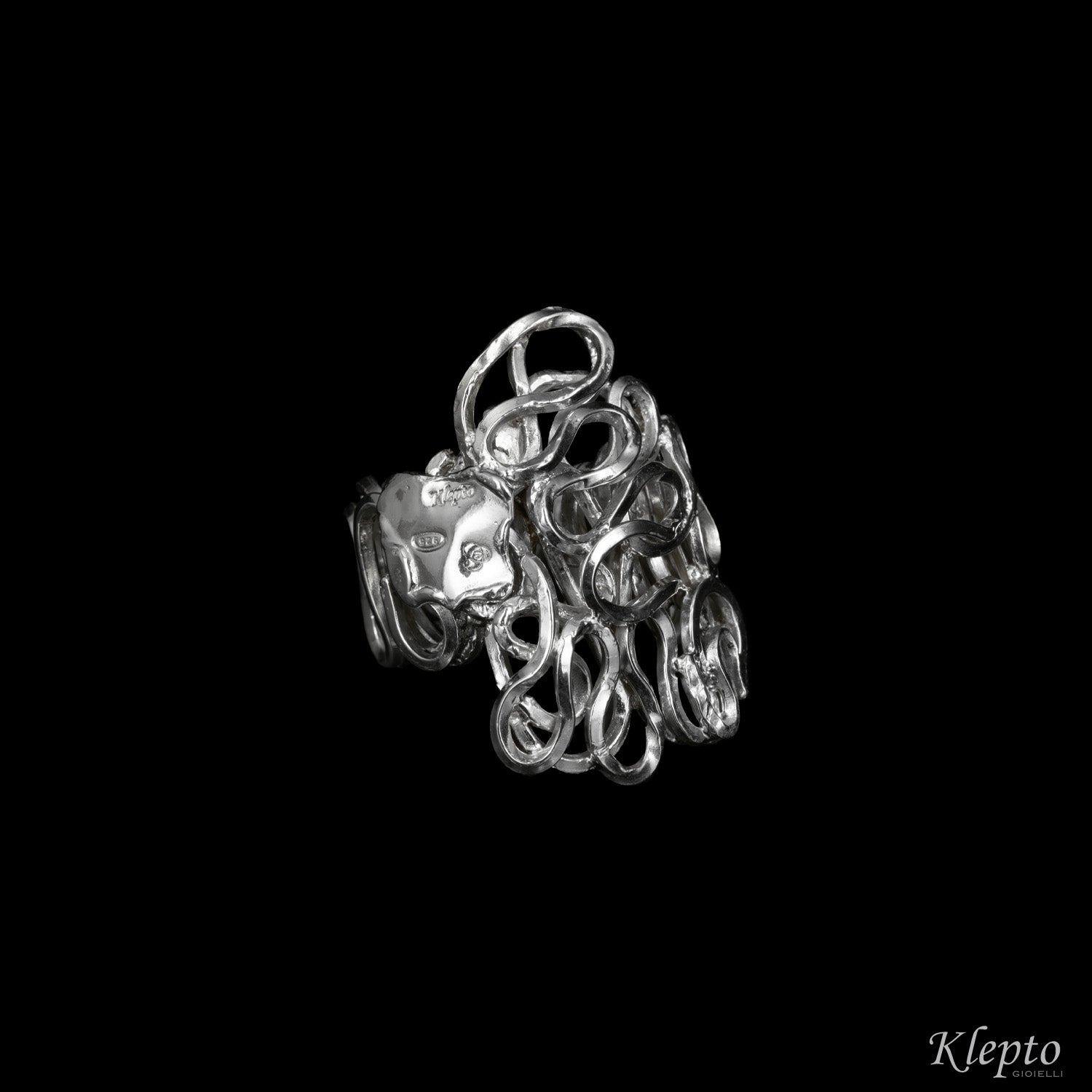 Silnova® braided wire silver ring