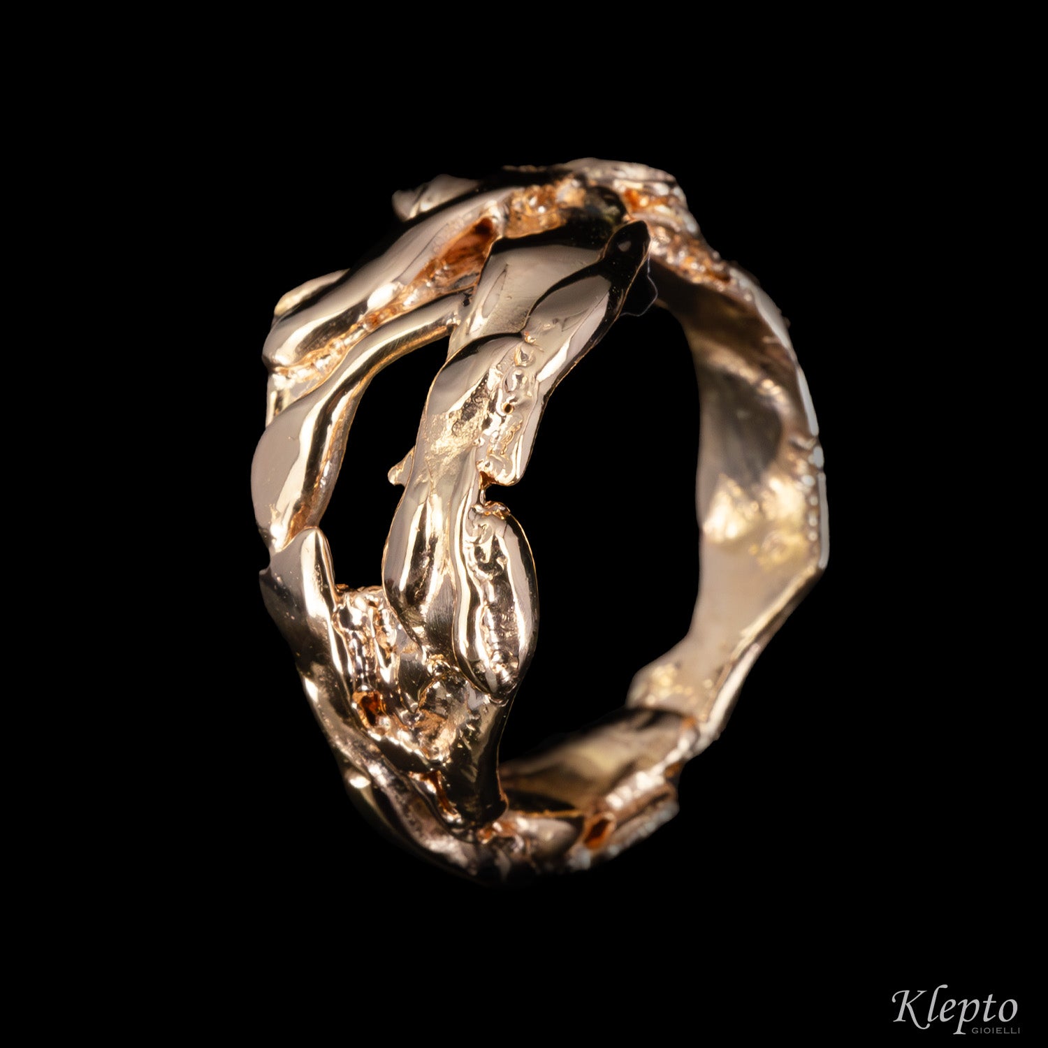 Flame-fused rose gold ring