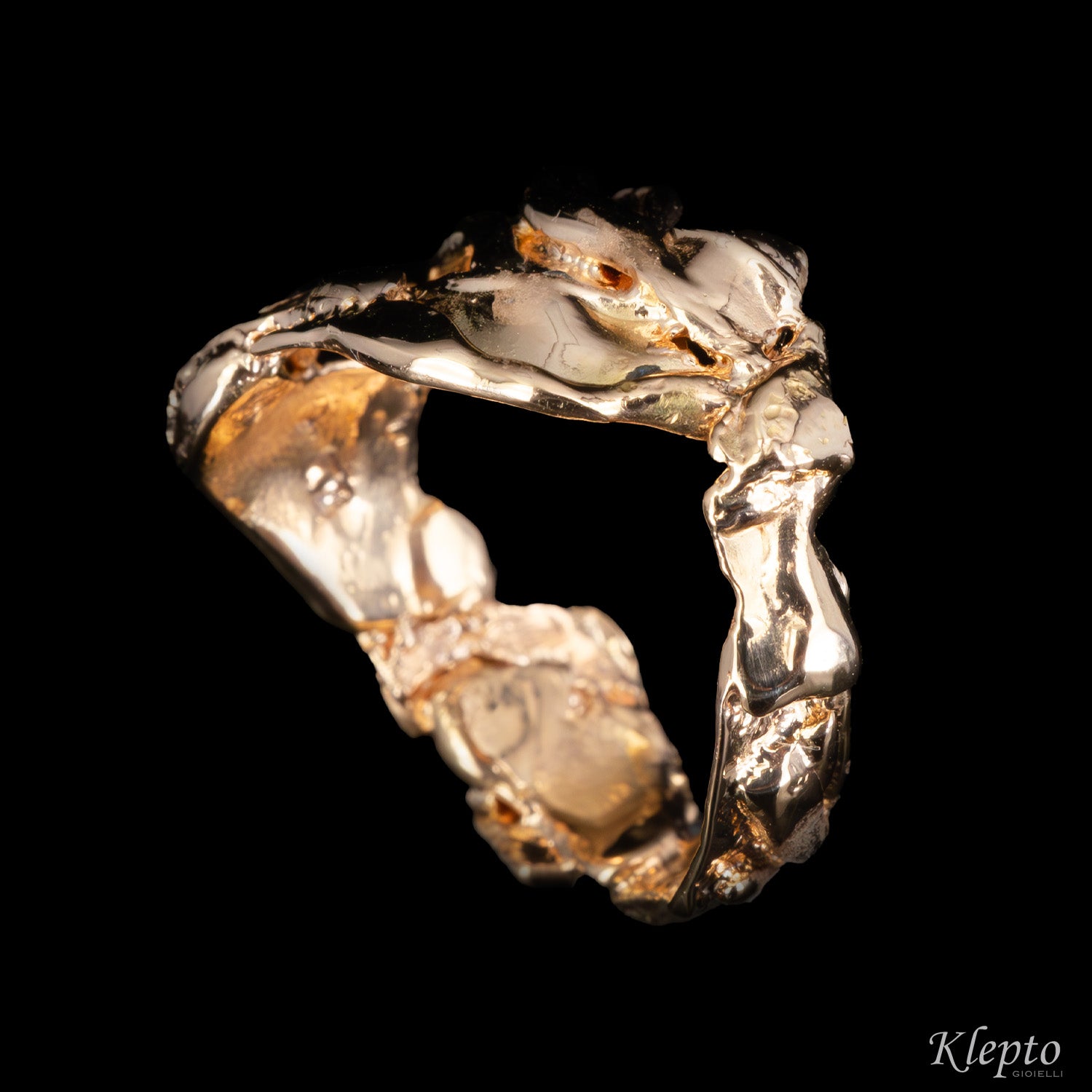 Flame-fused rose gold ring