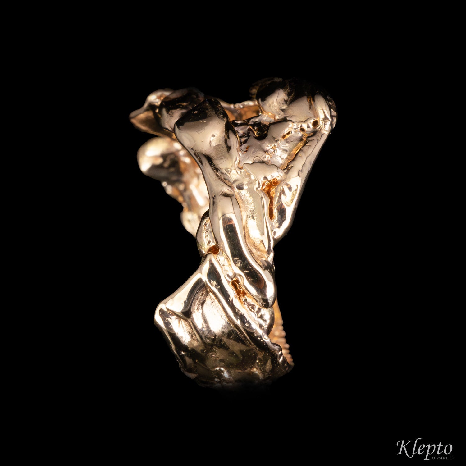 Flame-fused rose gold ring