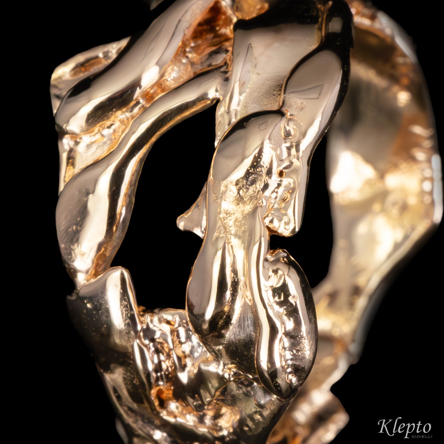 Flame-fused rose gold ring