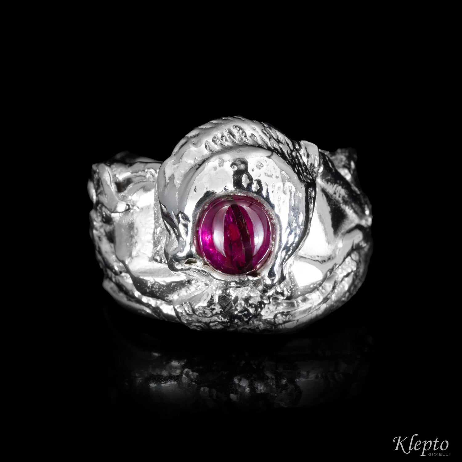 Silver ring Silnova® with Ruby