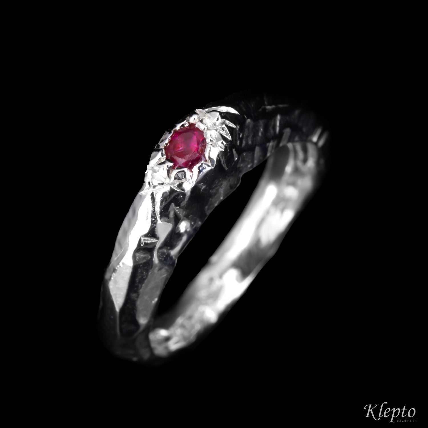 Silver Ring Silnova® with Ruby