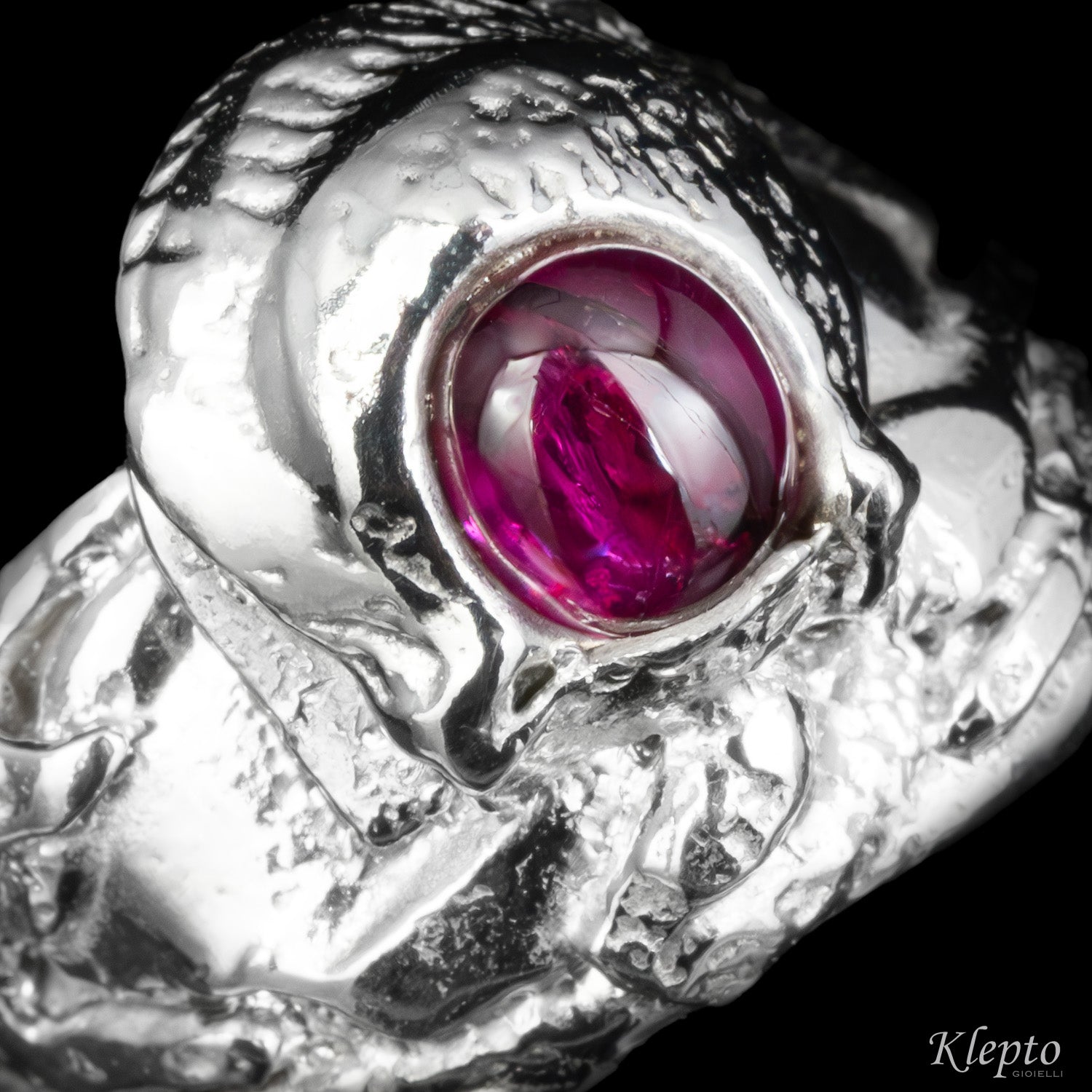Silver ring Silnova® with Ruby