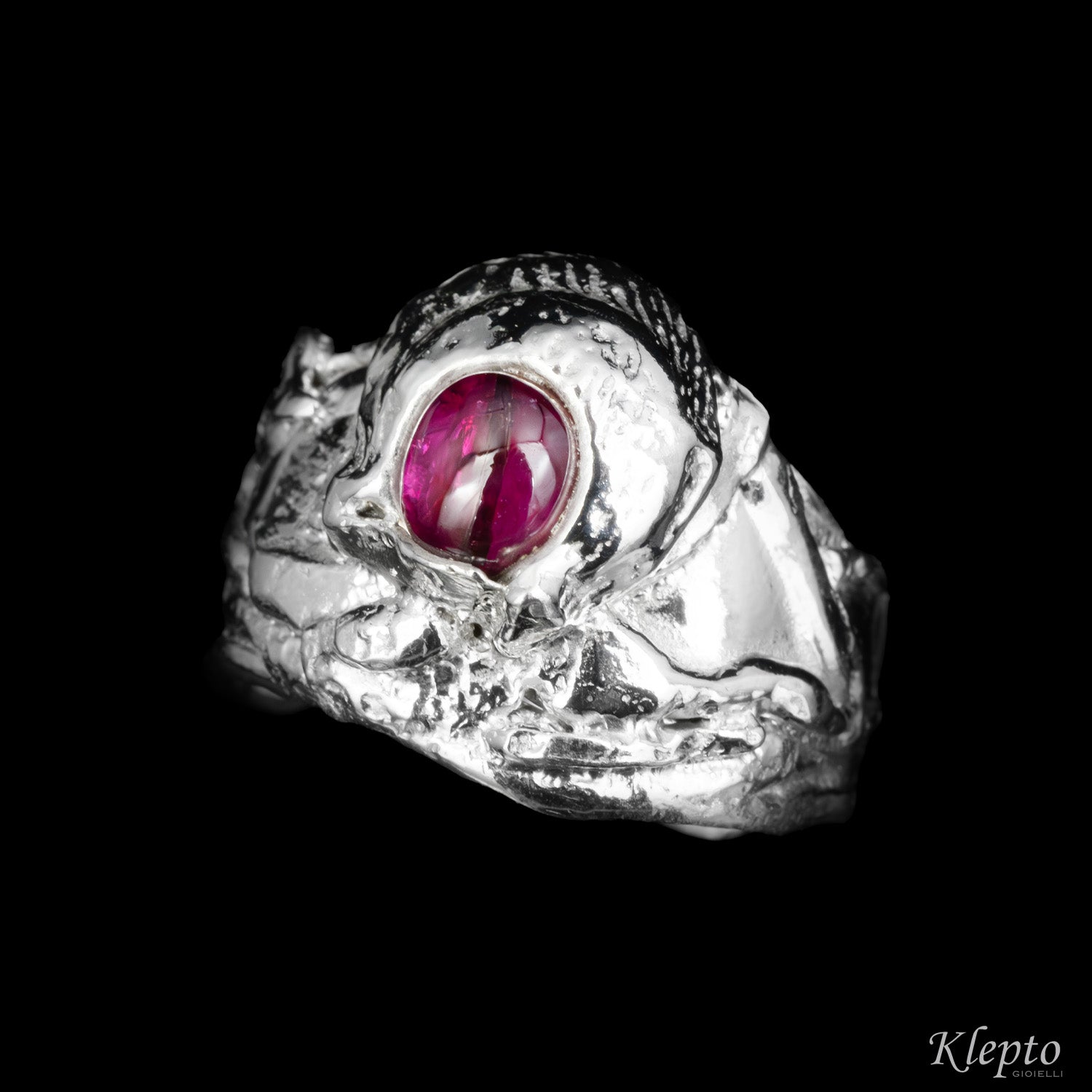 Silver ring Silnova® with Ruby