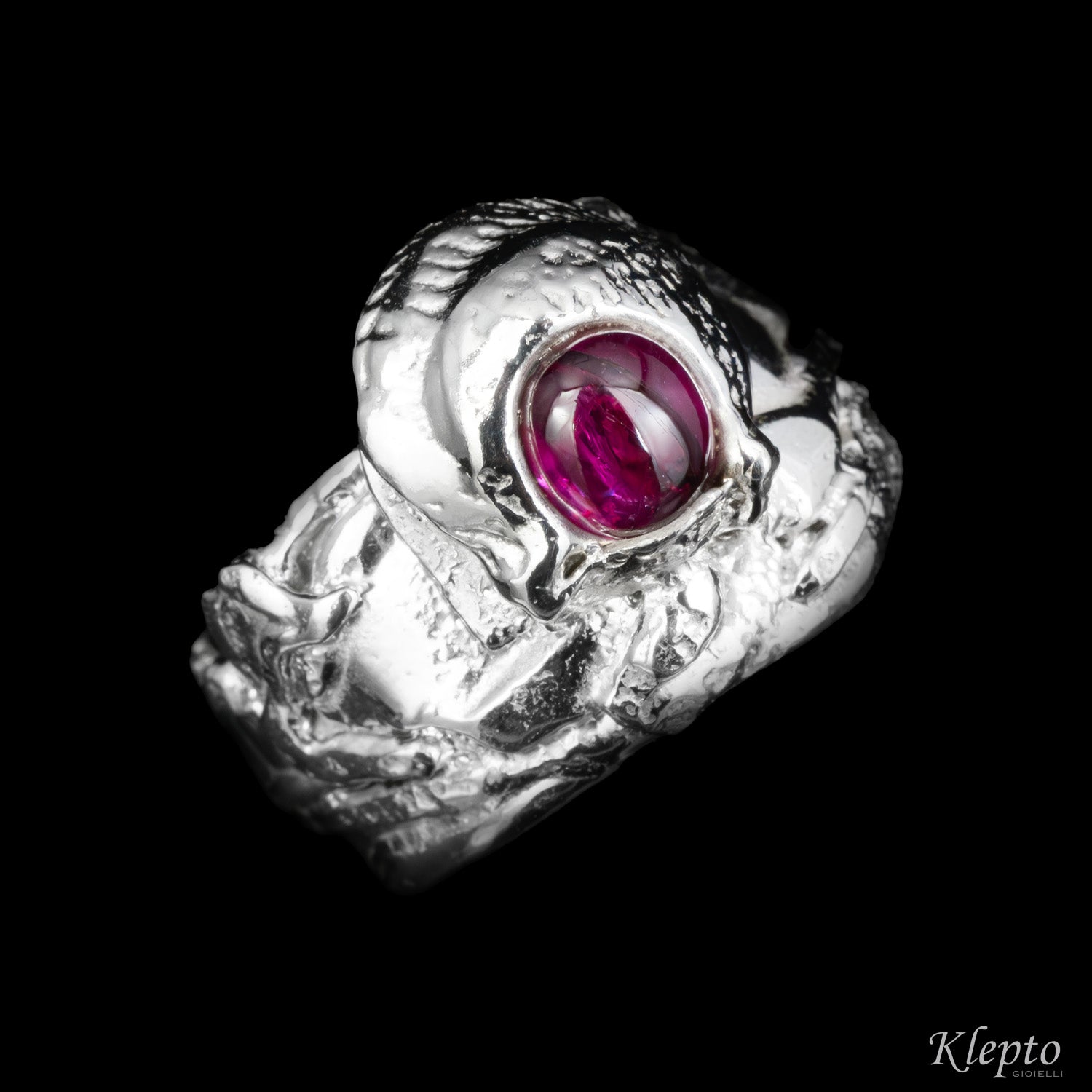 Silver ring Silnova® with Ruby