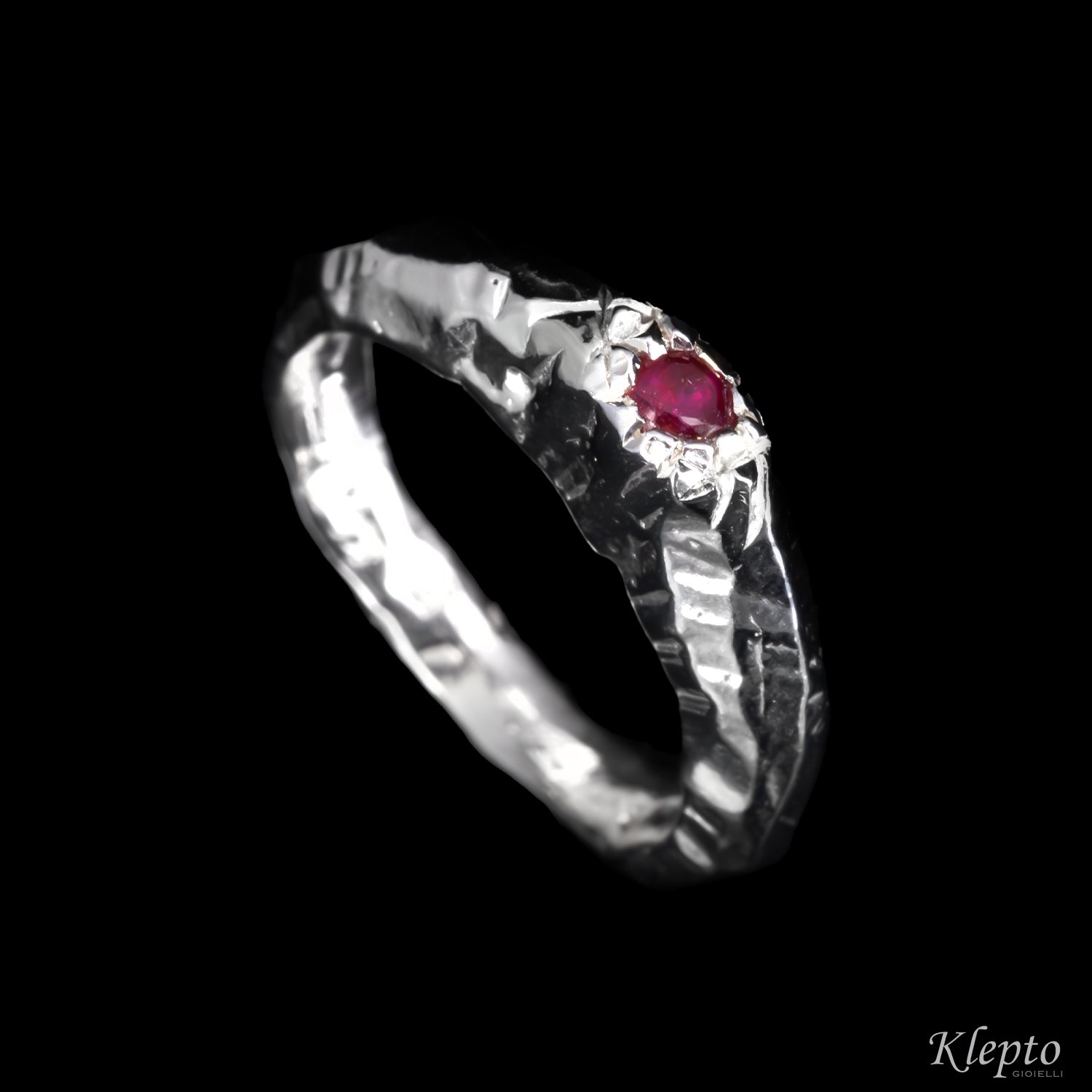 Silver Ring Silnova® with Ruby