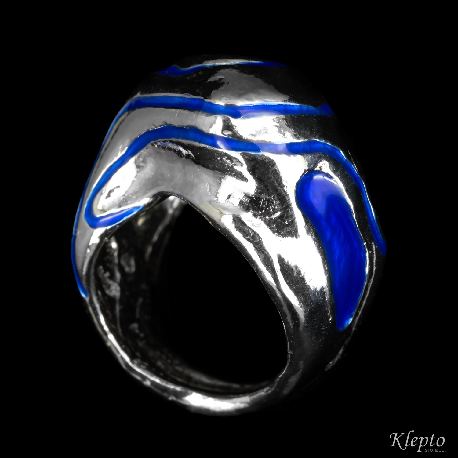 Silver Ring Silnova® with Enamelled Details