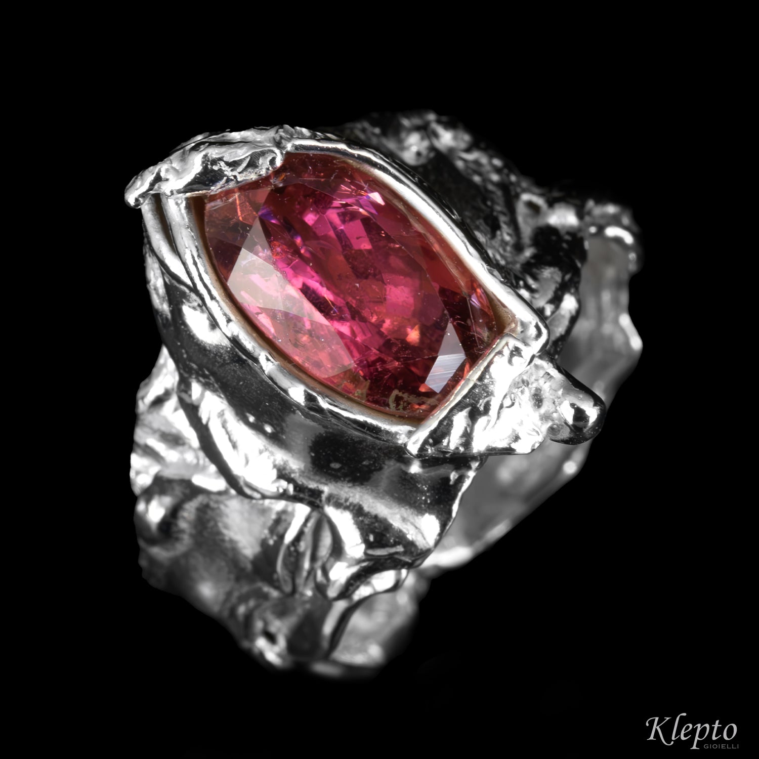 Silnova® silver ring with pink tourmaline