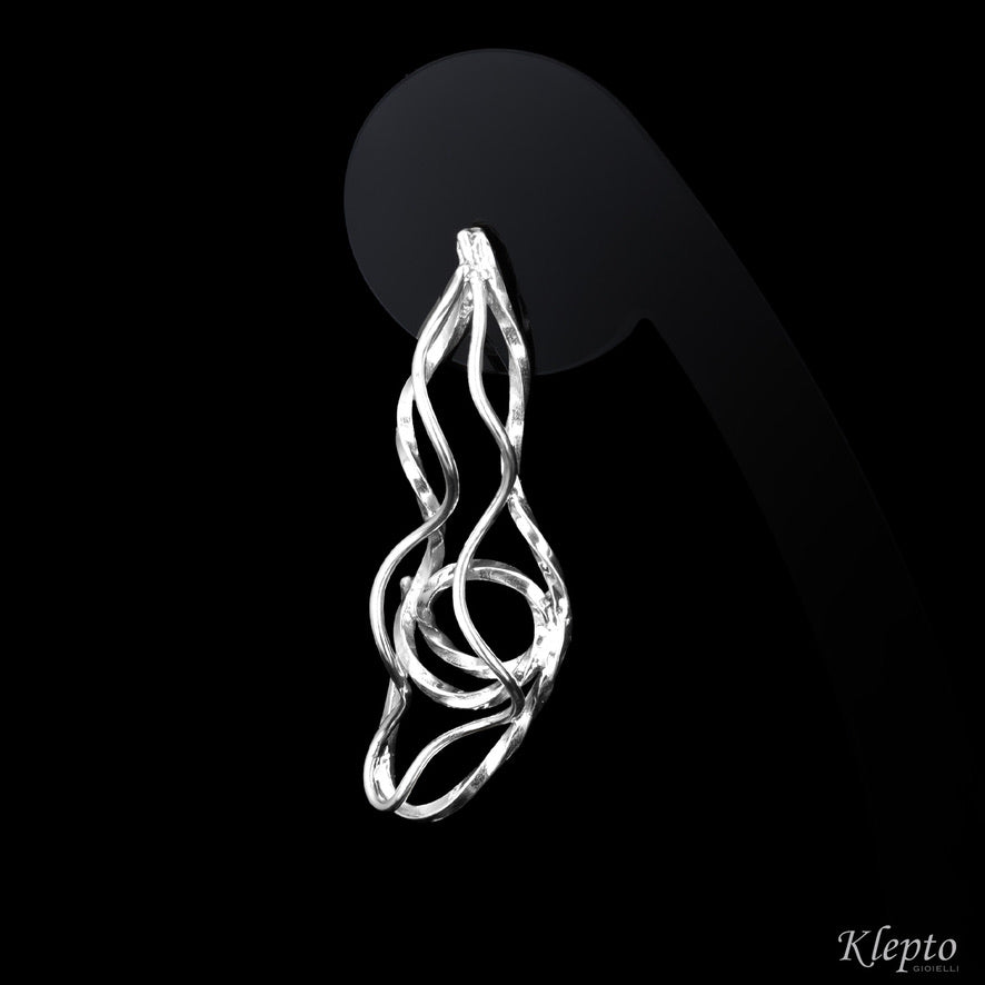 Silnova® silver braided wire earrings