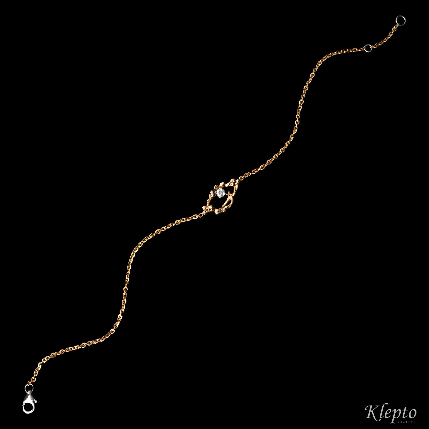 "Pepita" gold bracelet with diamond