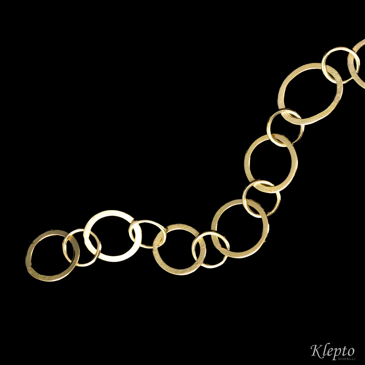 Yellow gold bracelet with rings