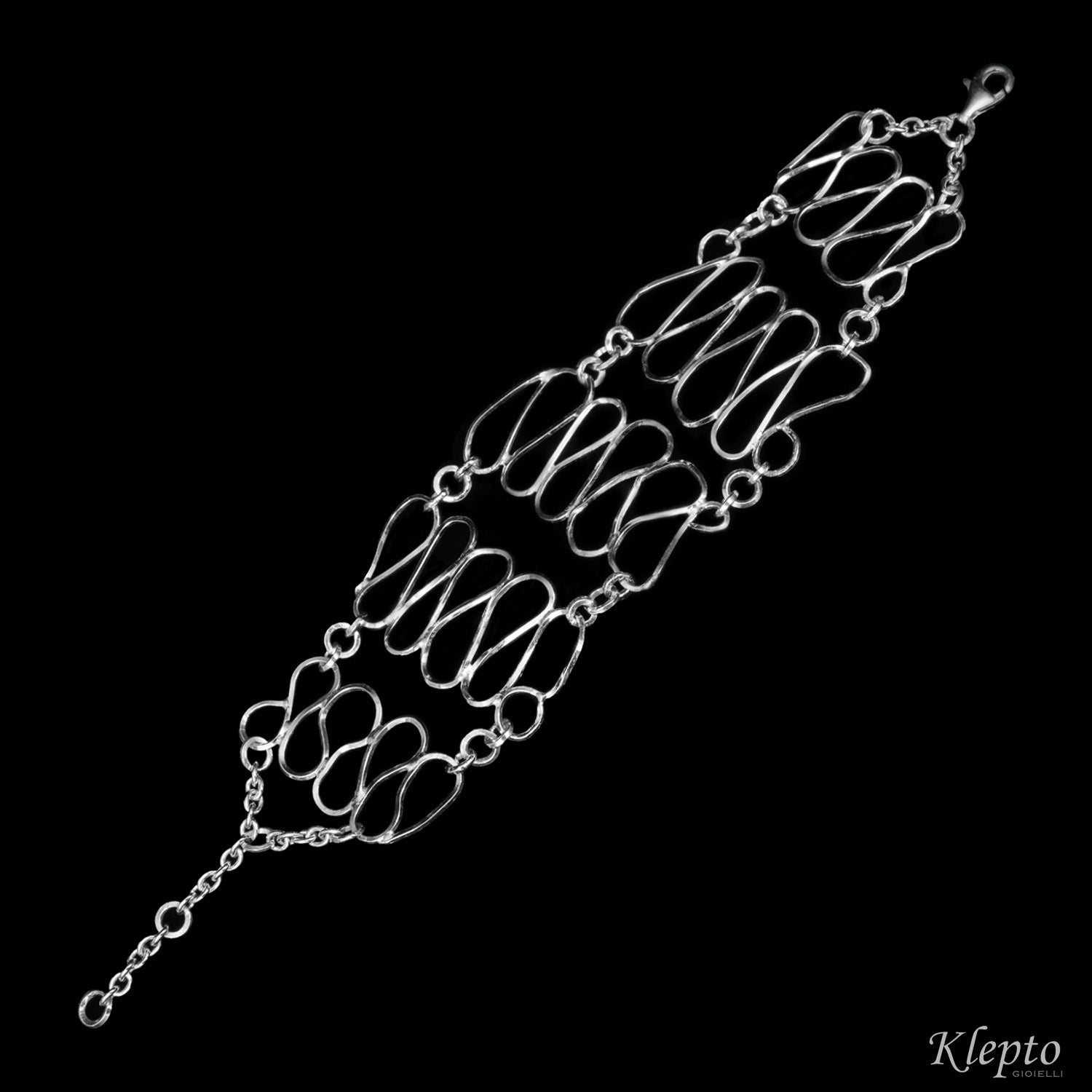 Silnova® silver bracelet with braided wire