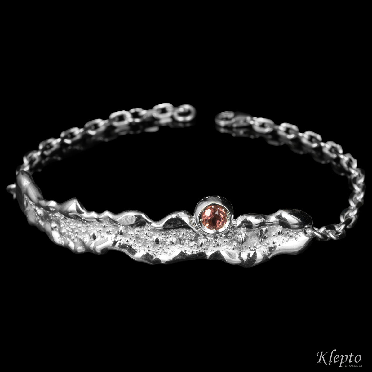 Silnova® "Oasi" silver bracelet with pink tourmaline