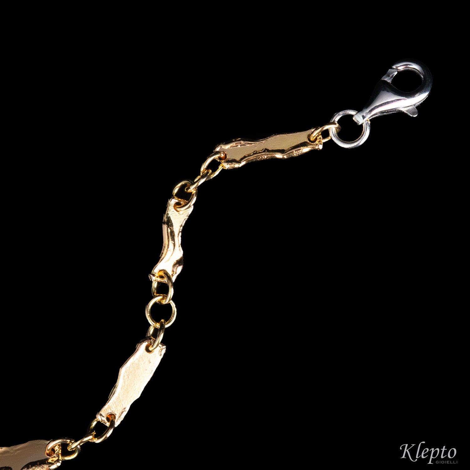 Rose and white gold bracelet with fused plates