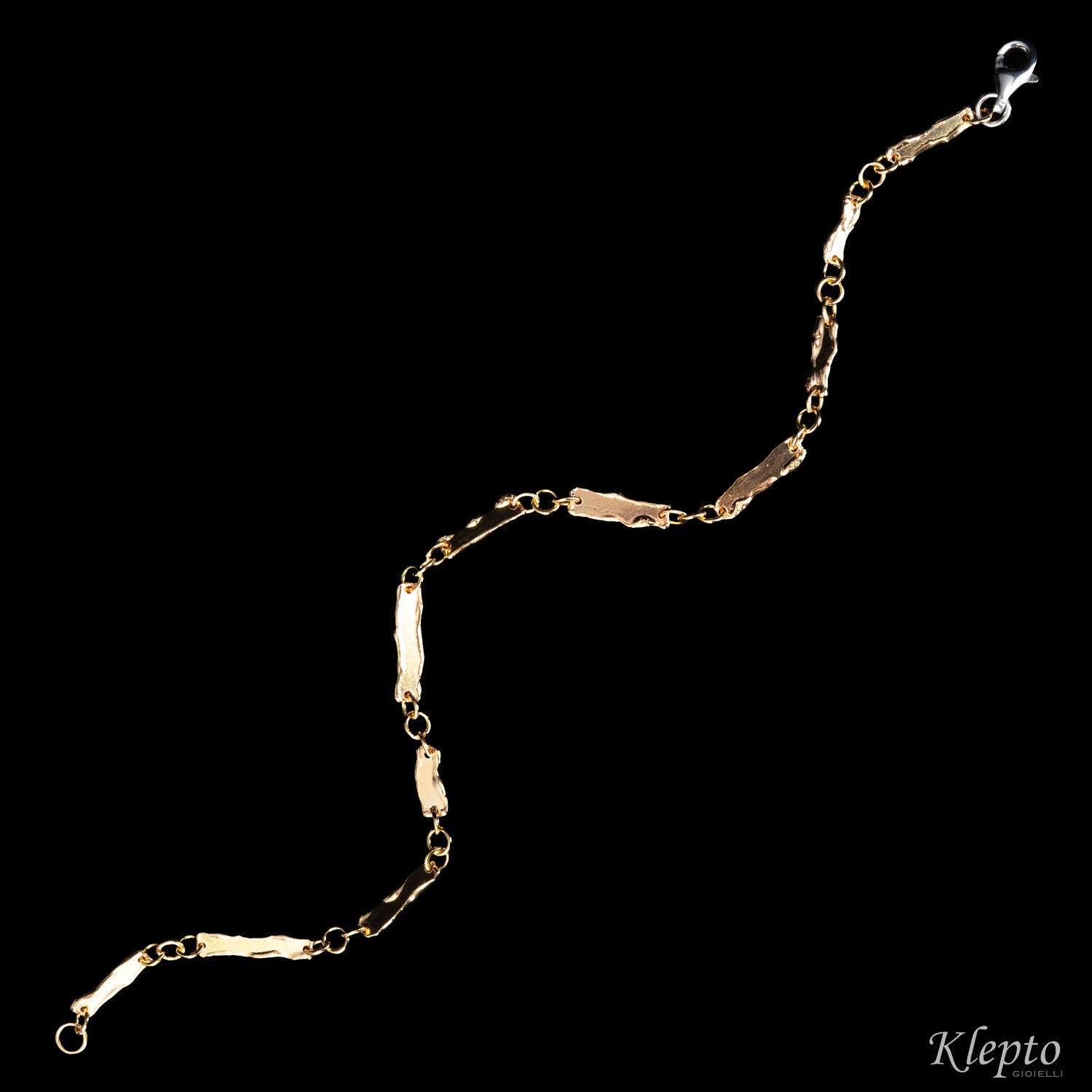 Rose and white gold bracelet with fused plates