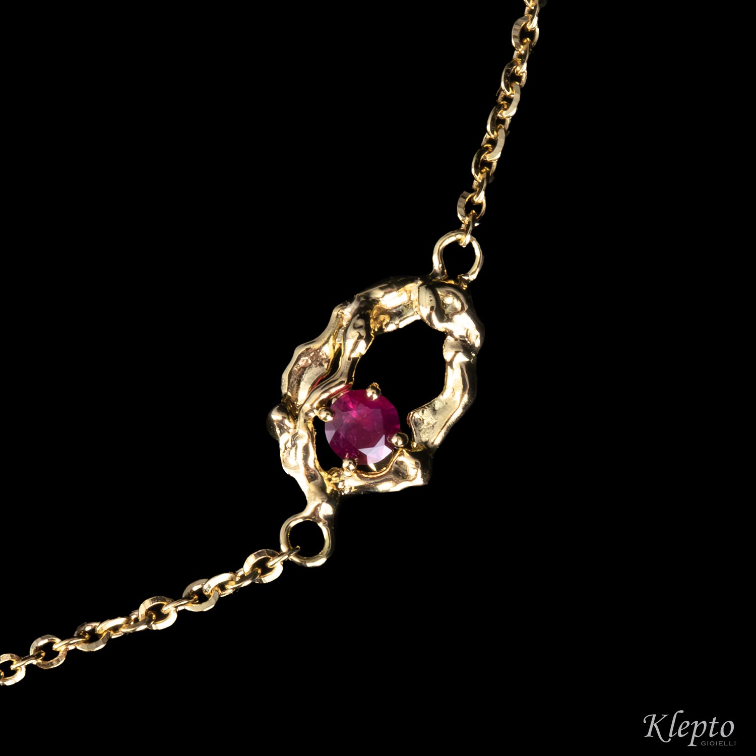 Yellow gold bracelet "Pepita" with Ruby
