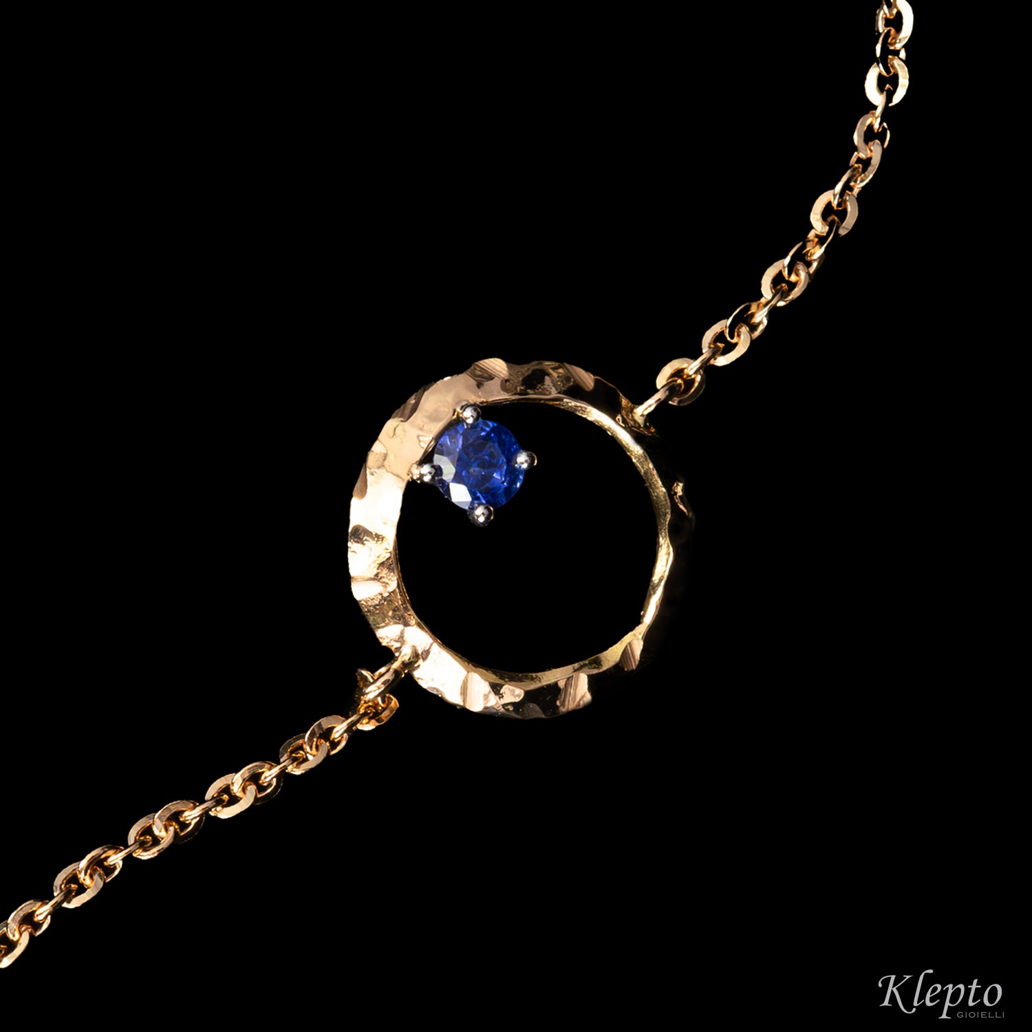"Pulsar" rose and white gold bracelet with gemstones