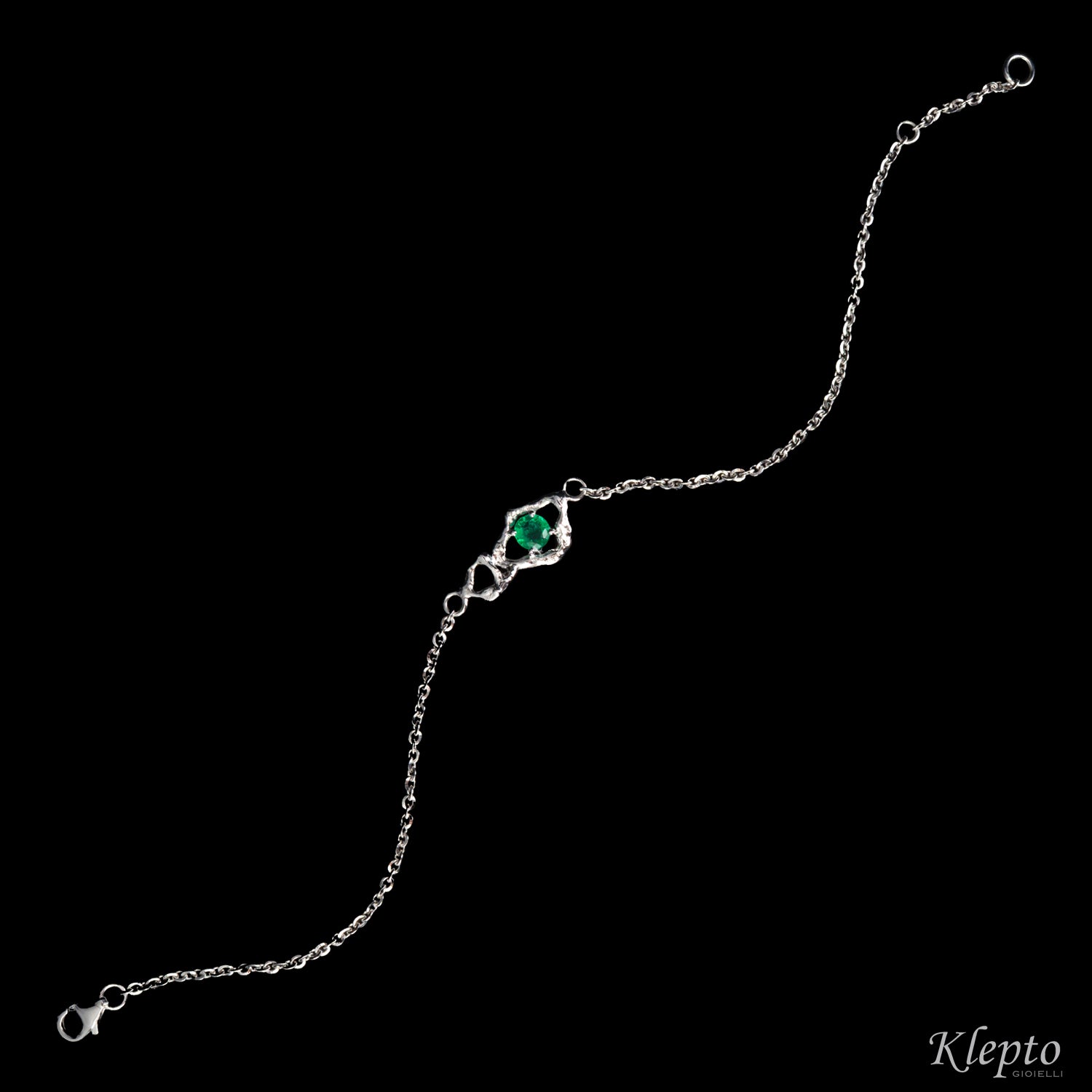 White Gold "Pepita" Bracelet with Emerald