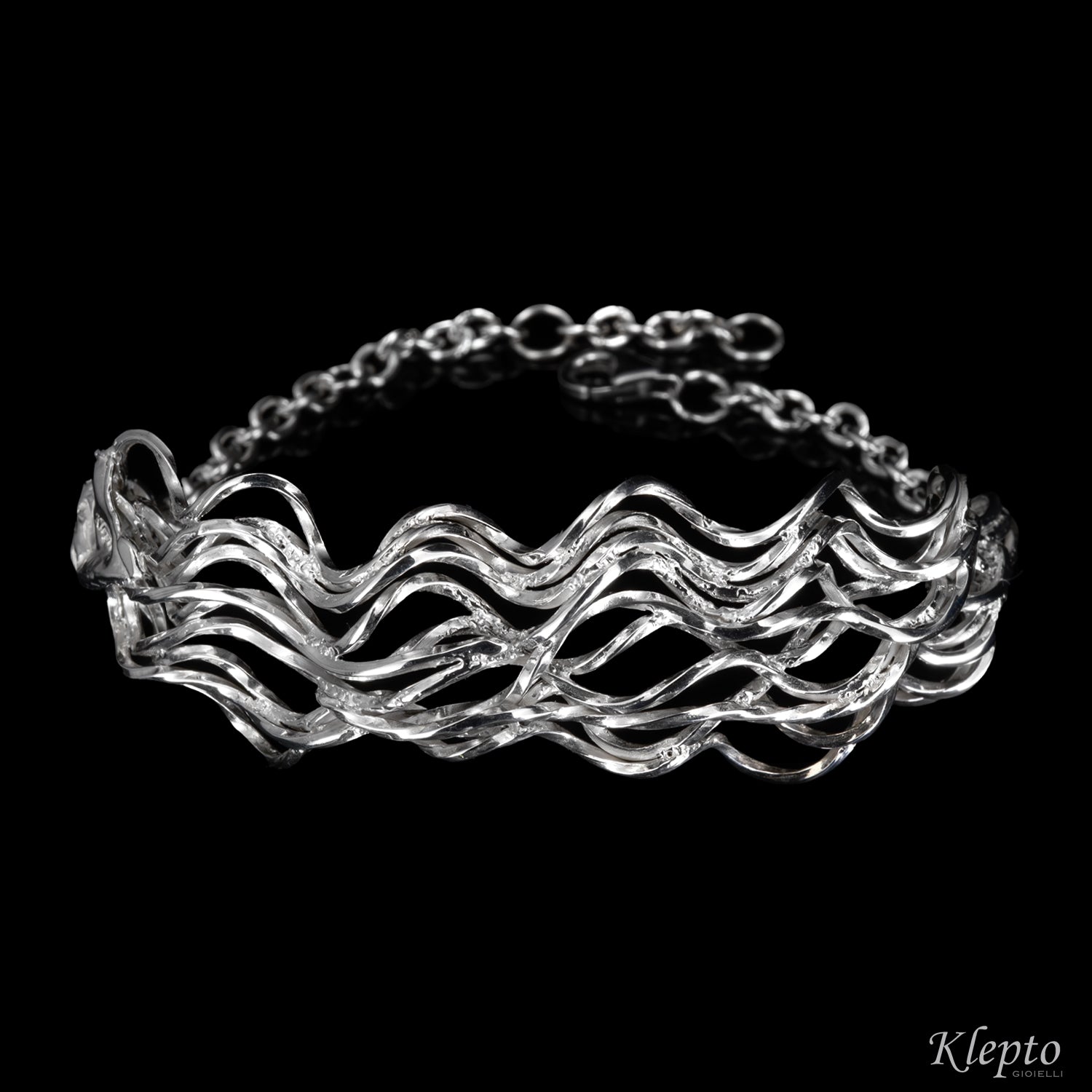 Silver Silnova® Bracelet with Braided Wire