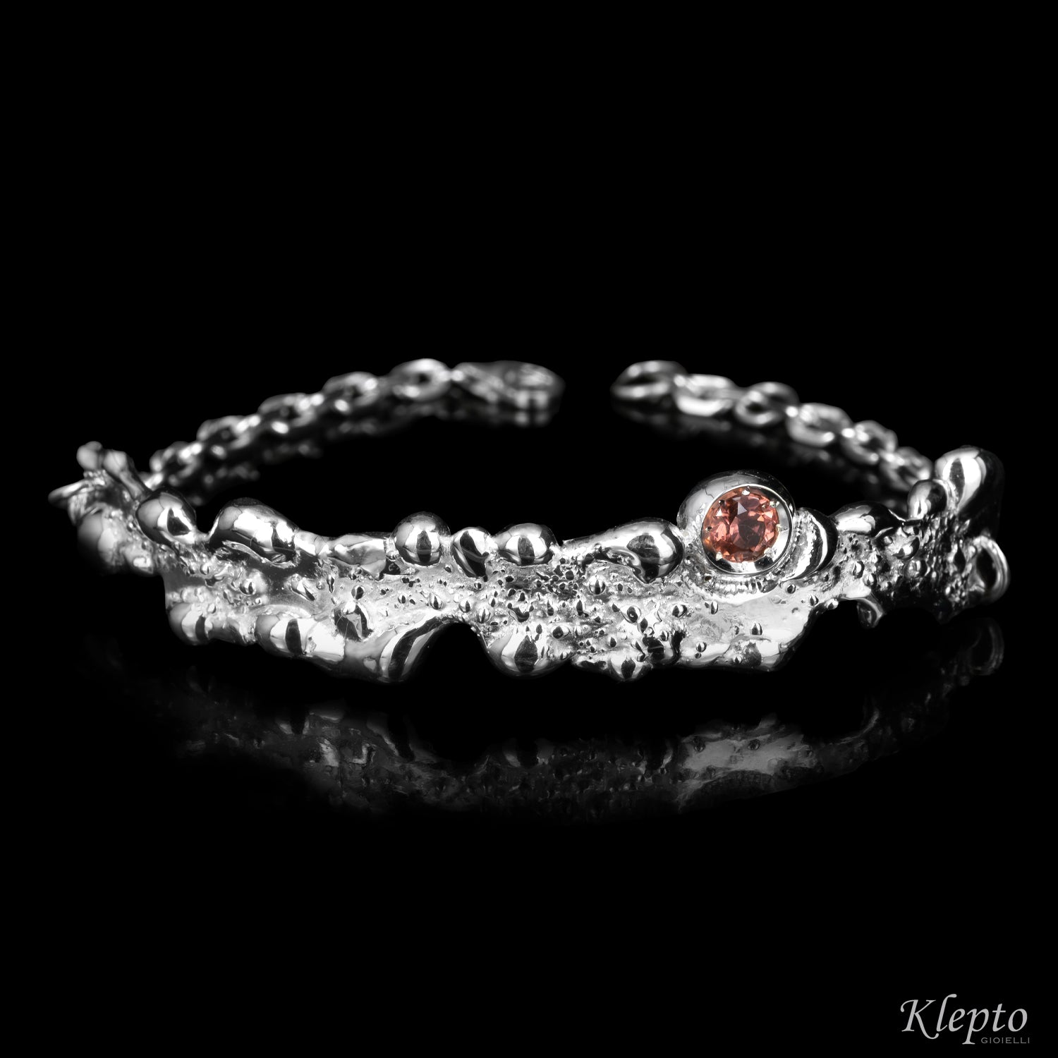 Silnova® “Oasi” silver bracelet with pink tourmaline