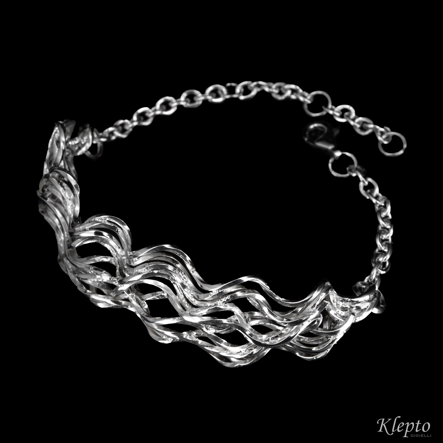Silver Silnova® Bracelet with Braided Wire