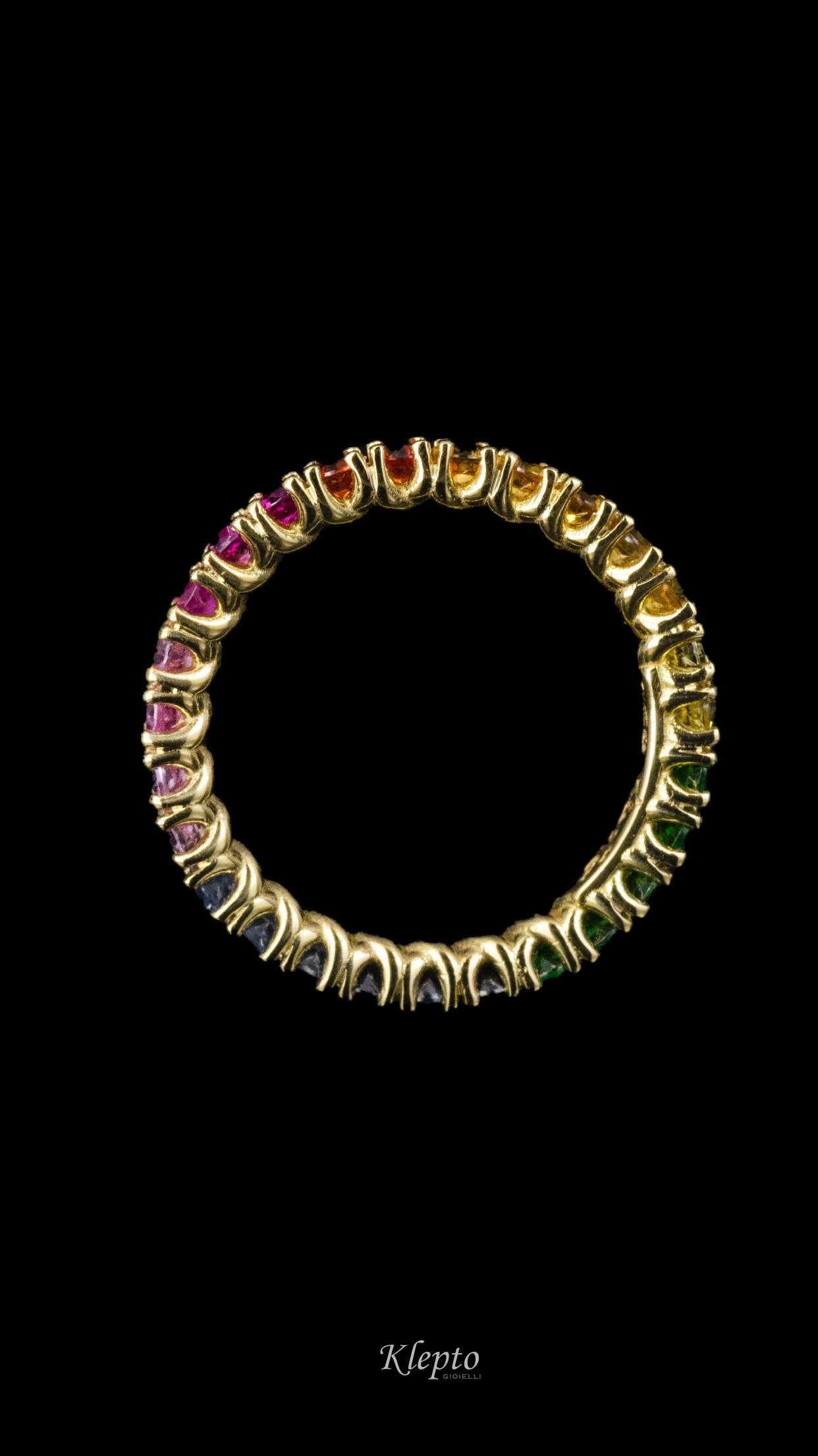 Small Rainbow Yellow Gold Infinity