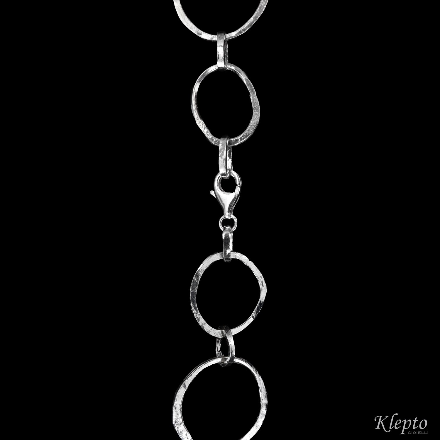Silnova® Silver Necklace with Hammered Rounds