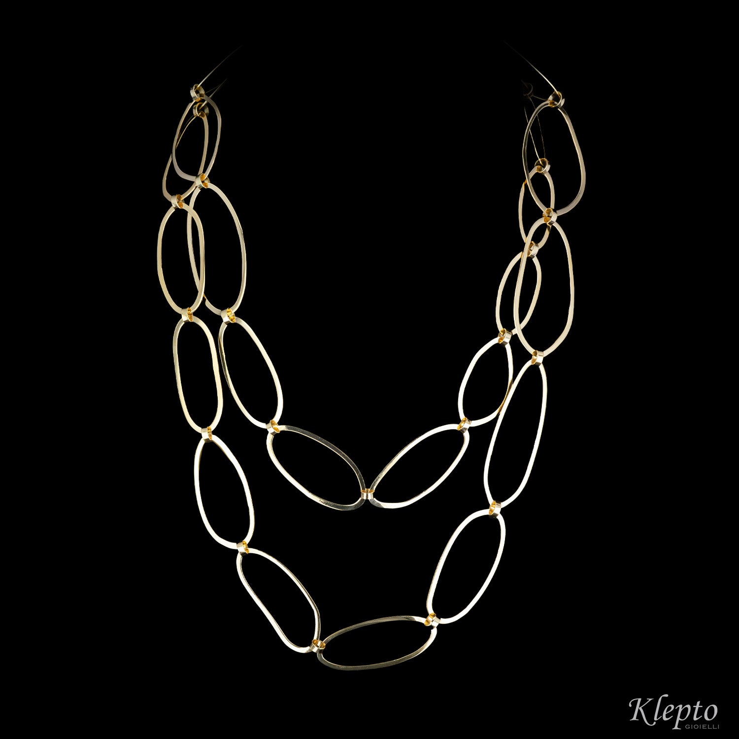 Yellow gold ring necklace