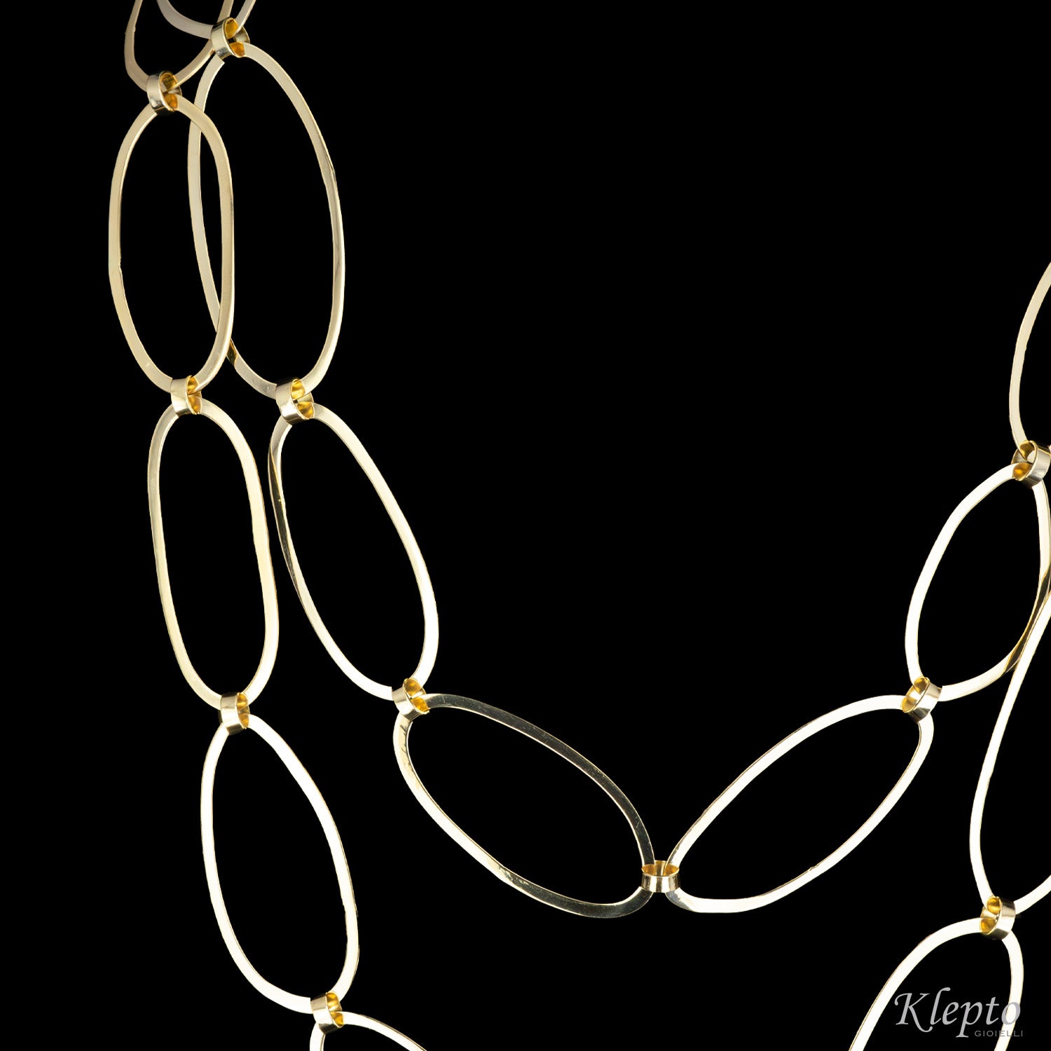 Yellow gold ring necklace