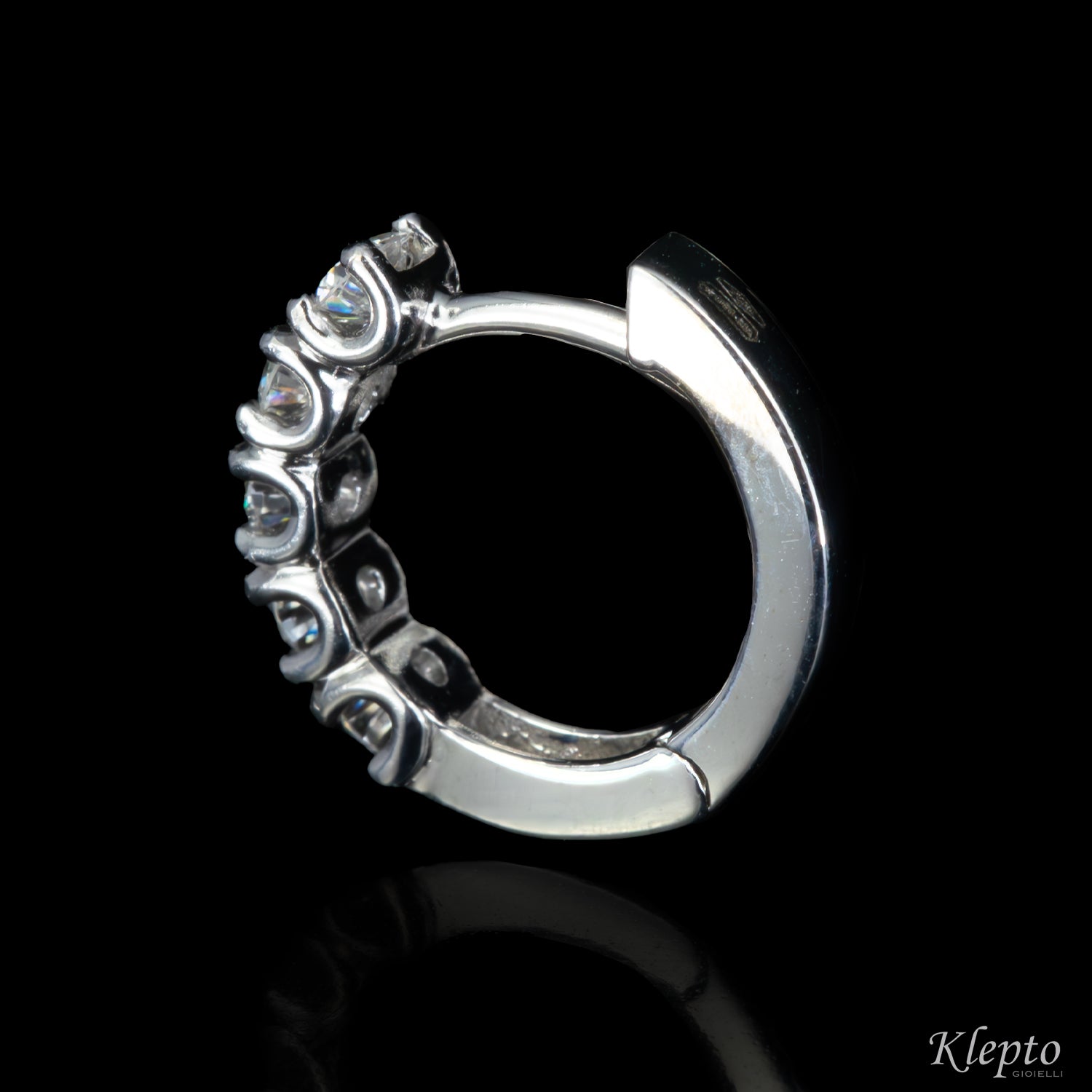 Gold hoop earrings with Diamonds