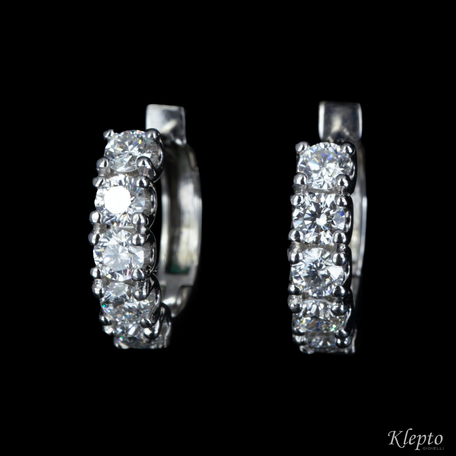 Gold hoop earrings with Diamonds